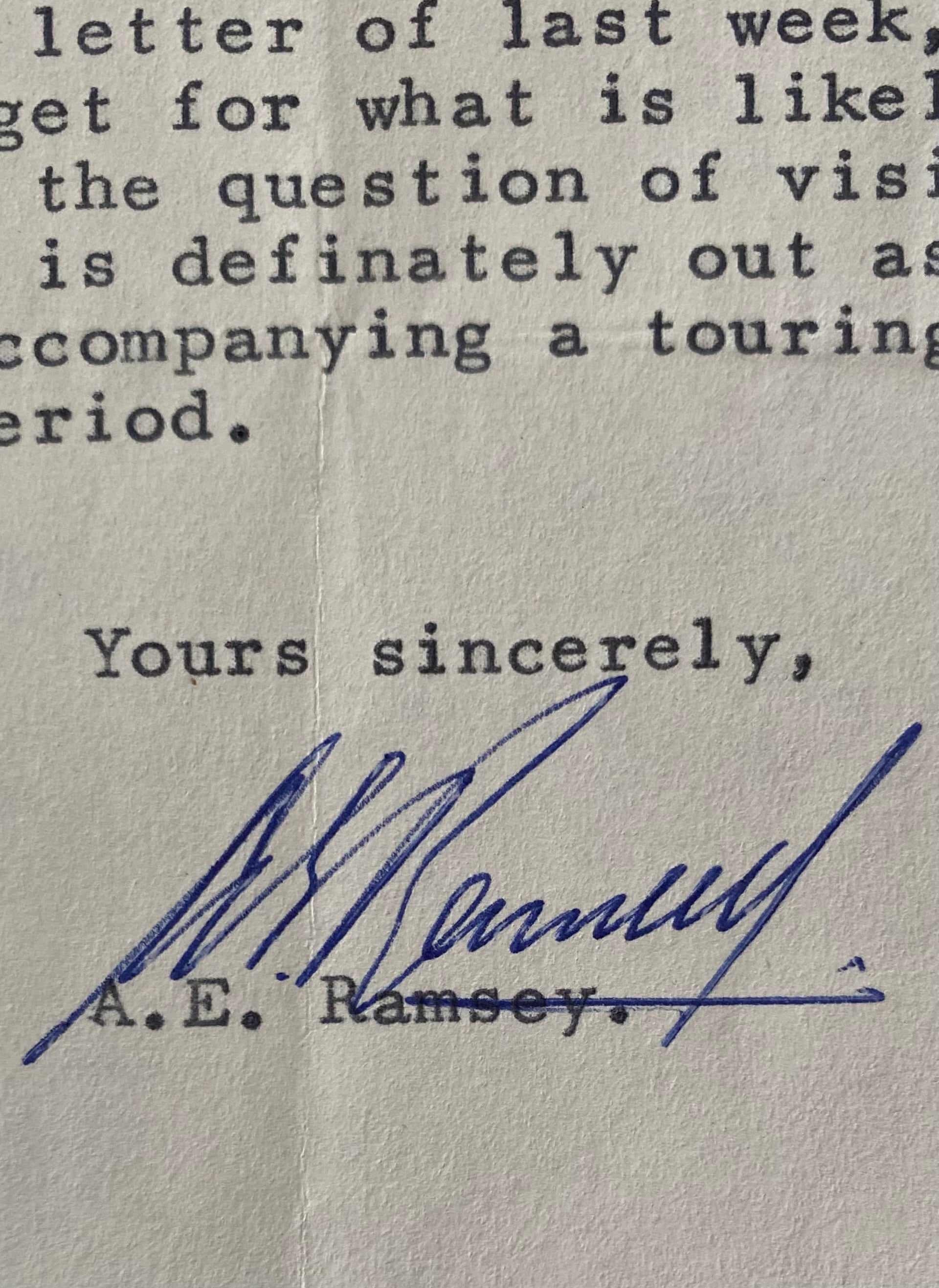 1970 ORIGINAL OFFICIAL FOOTBALL ASSOCIATION LETTER SIGNED BY SIR ALF RAMSEY