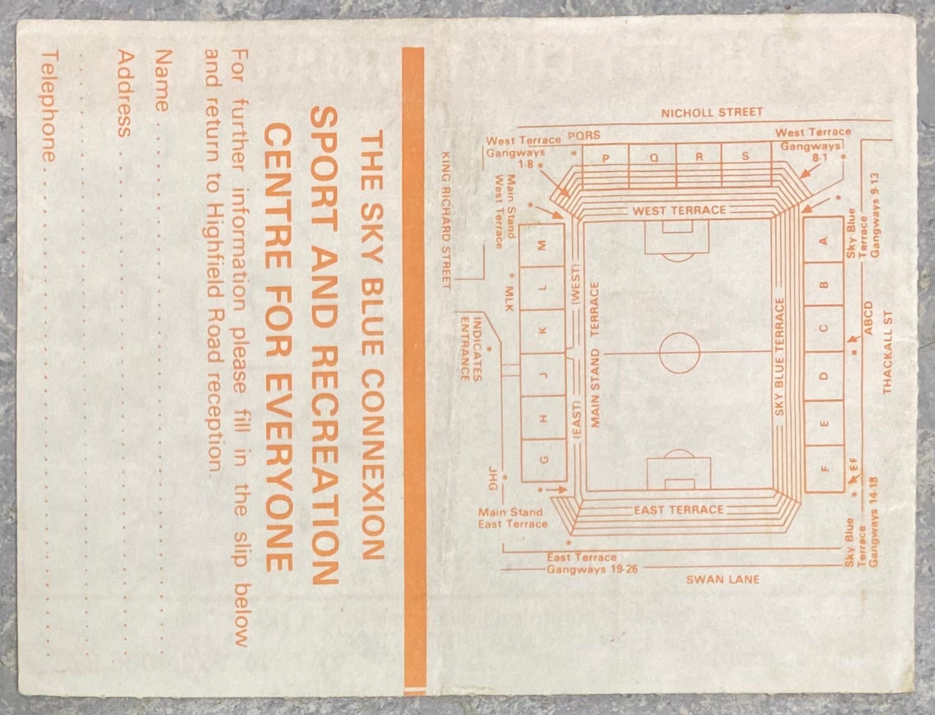 1984/85 ORIGINAL DIVISION ONE TICKET COVENTRY CITY V EVERTON