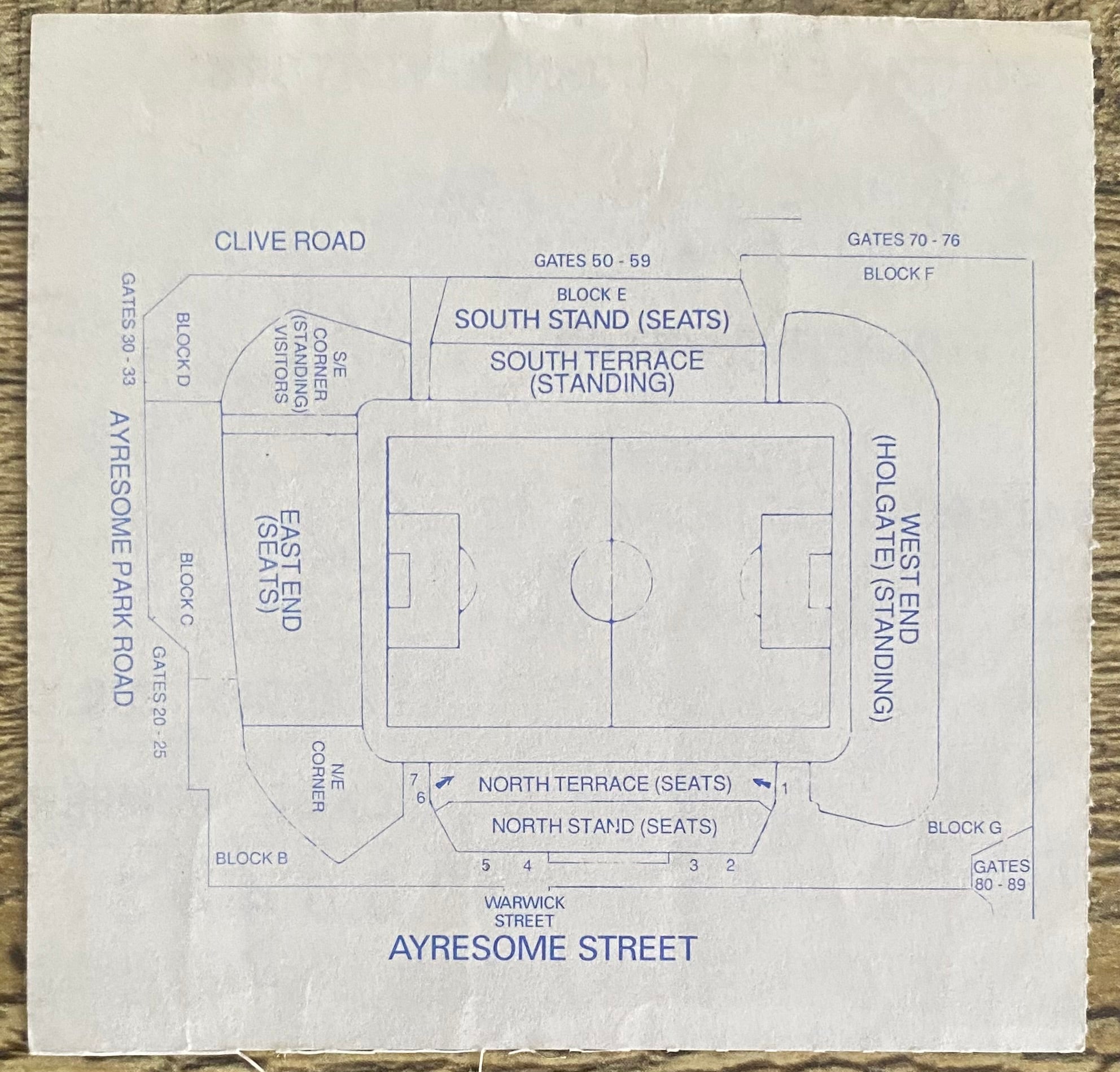 1989/90 ORIGINAL DIVISION 2 TICKET MIDDLESBROUGH V WOLVERHAMPTON WANDERERS