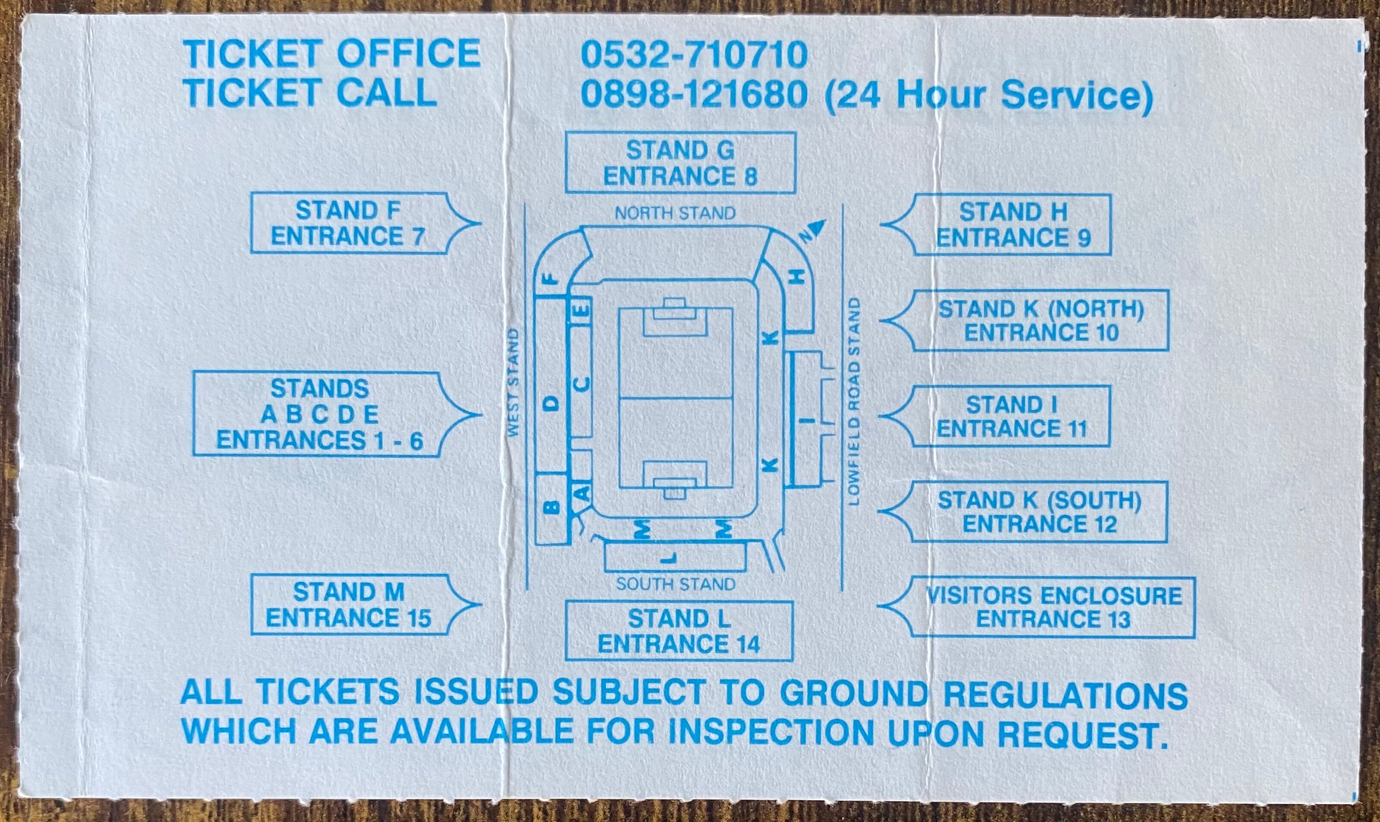 1990/91 ORIGINAL FA CUP 4TH ROUND 3RD REPLAY TICKET LEEDS UNITED V ARSENAL