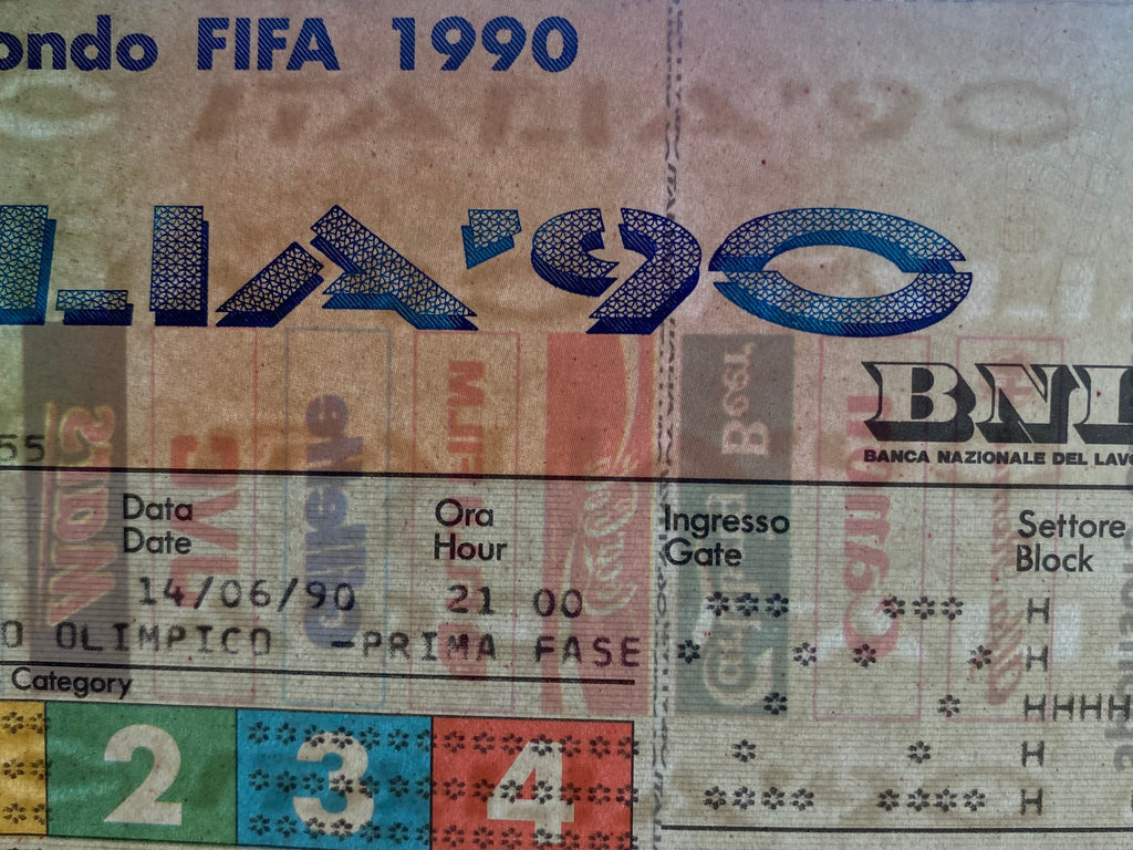 1990 ORIGINAL WORLD CUP 1ST ROUND TICKET ITALY V UNITED STATES @ ROME