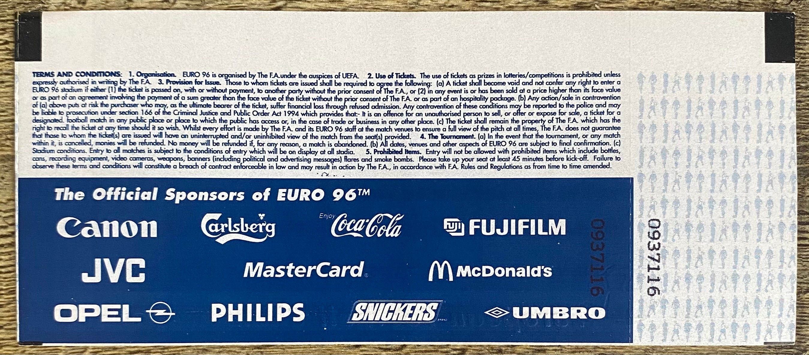 1996 ORIGINAL EUROPEAN CHAMPIONSHIPS EURO 96 UNUSED TICKET FRANCE V SPAIN @ELLAND ROAD