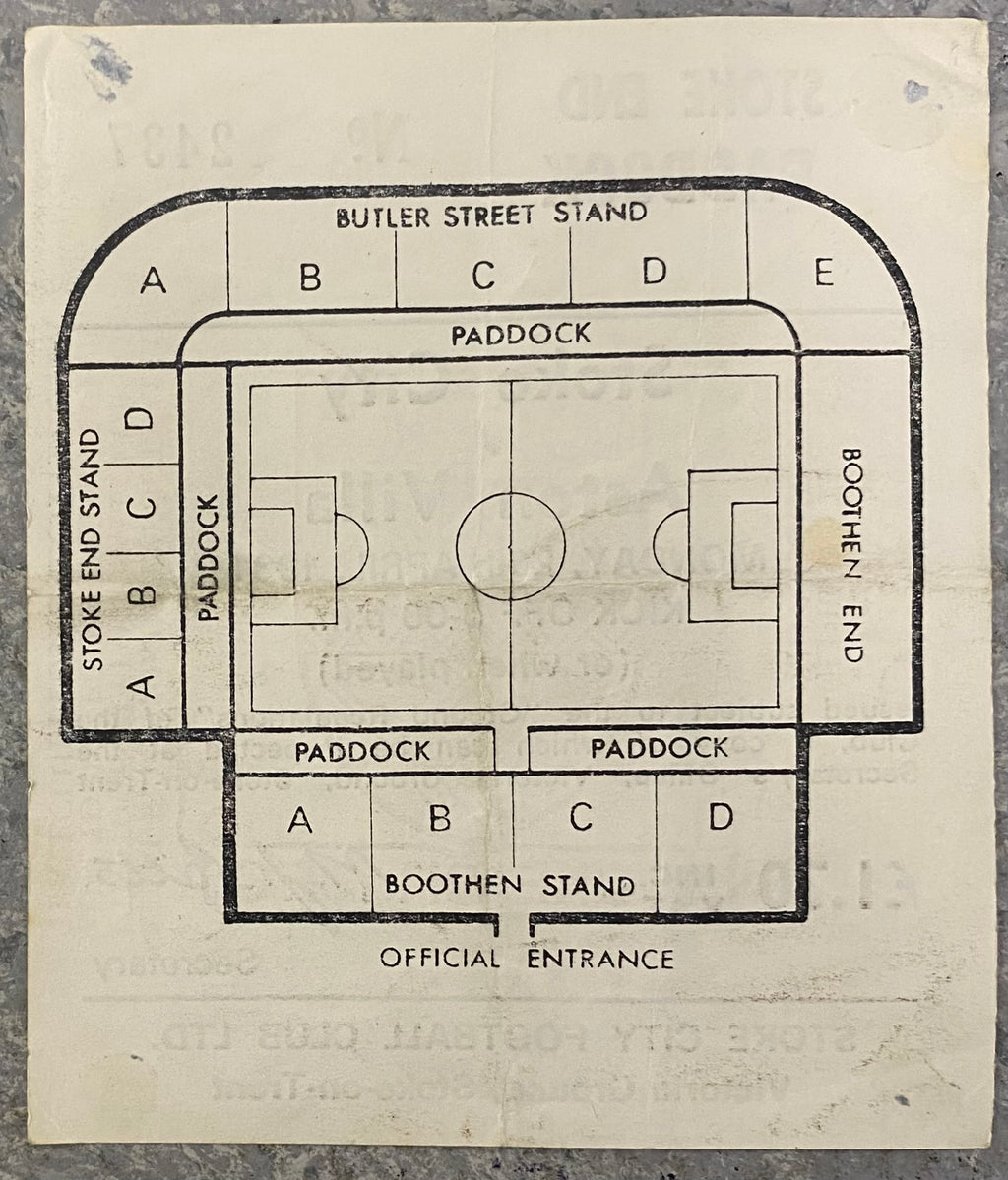 1980/81 ORIGINAL DIVISION 1 TICKET STOKE CITY V ASTON VILLA