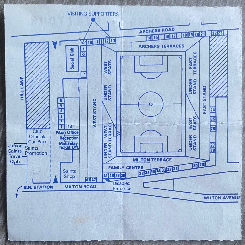 1991/92 ORIGINAL DIVISION ONE TICKET SOUTHAMPTON V TOTTENHAM HOTSPUR