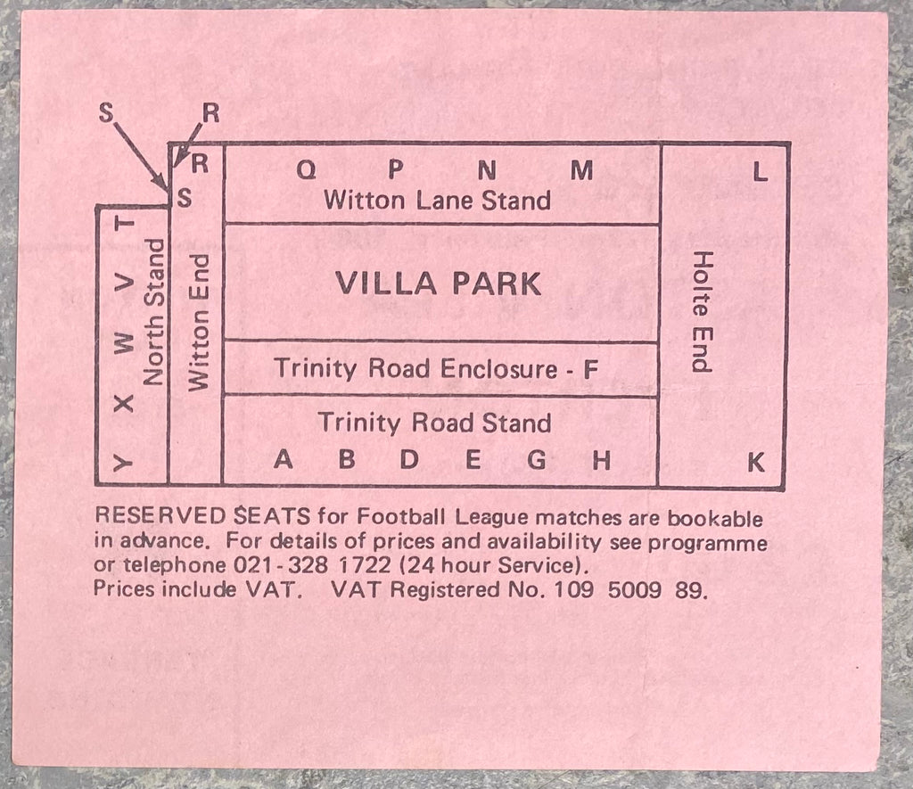 1983/84 ORIGINAL MILK CUP SEMI FINAL 2ND LEG TICKET ASTON VILLA V EVERTON