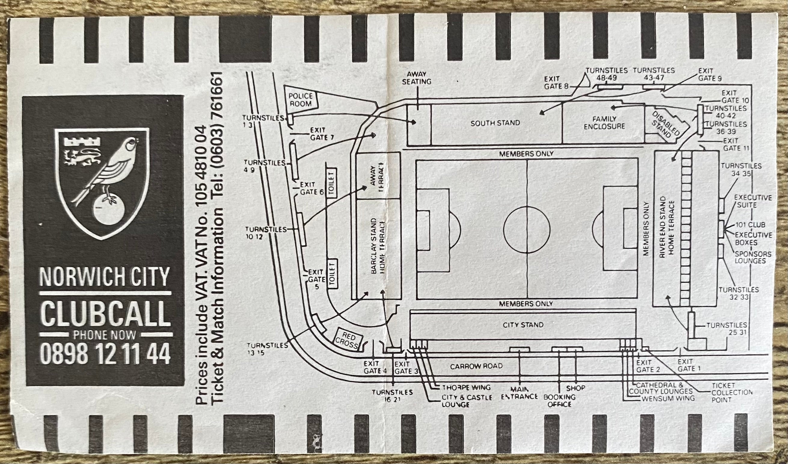 1991/92 ORIGINAL DIVISION 3 TICKET NORWICH CITY V CHELSEA