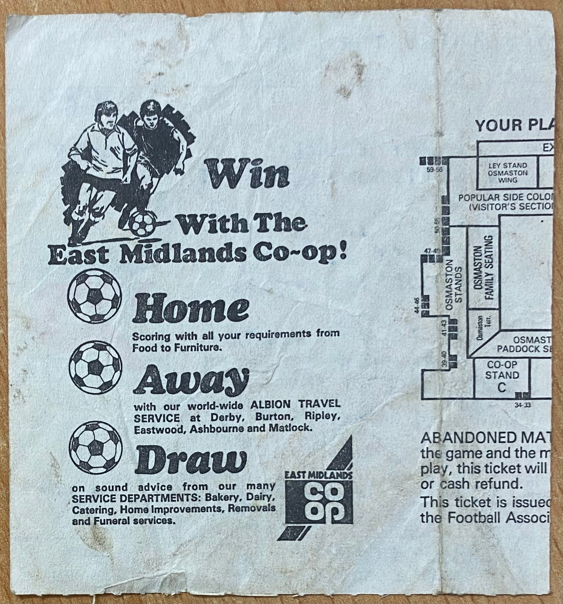1982/83 ORIGINAL FA CUP 3RD ROUND TICKET DERBY COUNTY V NOTTINGHAM FOREST