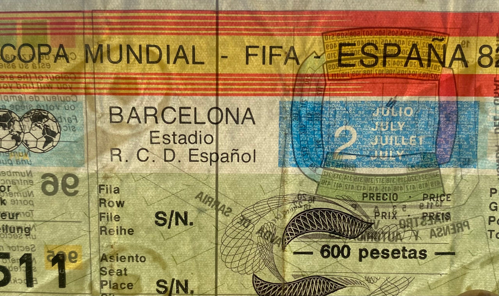 1982 ORIGINAL WORLD CUP 2ND PHASE TICKET ARGENTINA V BRAZIL @ BARCELONA
