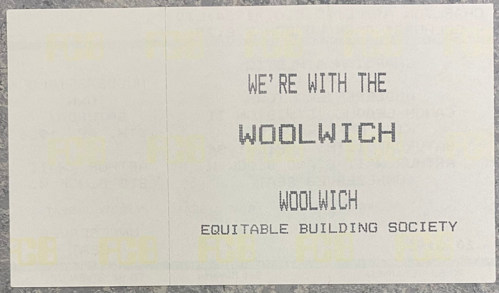 1985/86 ORIGINAL DIVISION TWO UNUSED TICKET CHARLTON ATHLETIC V HUDDERSFIELD TOWN