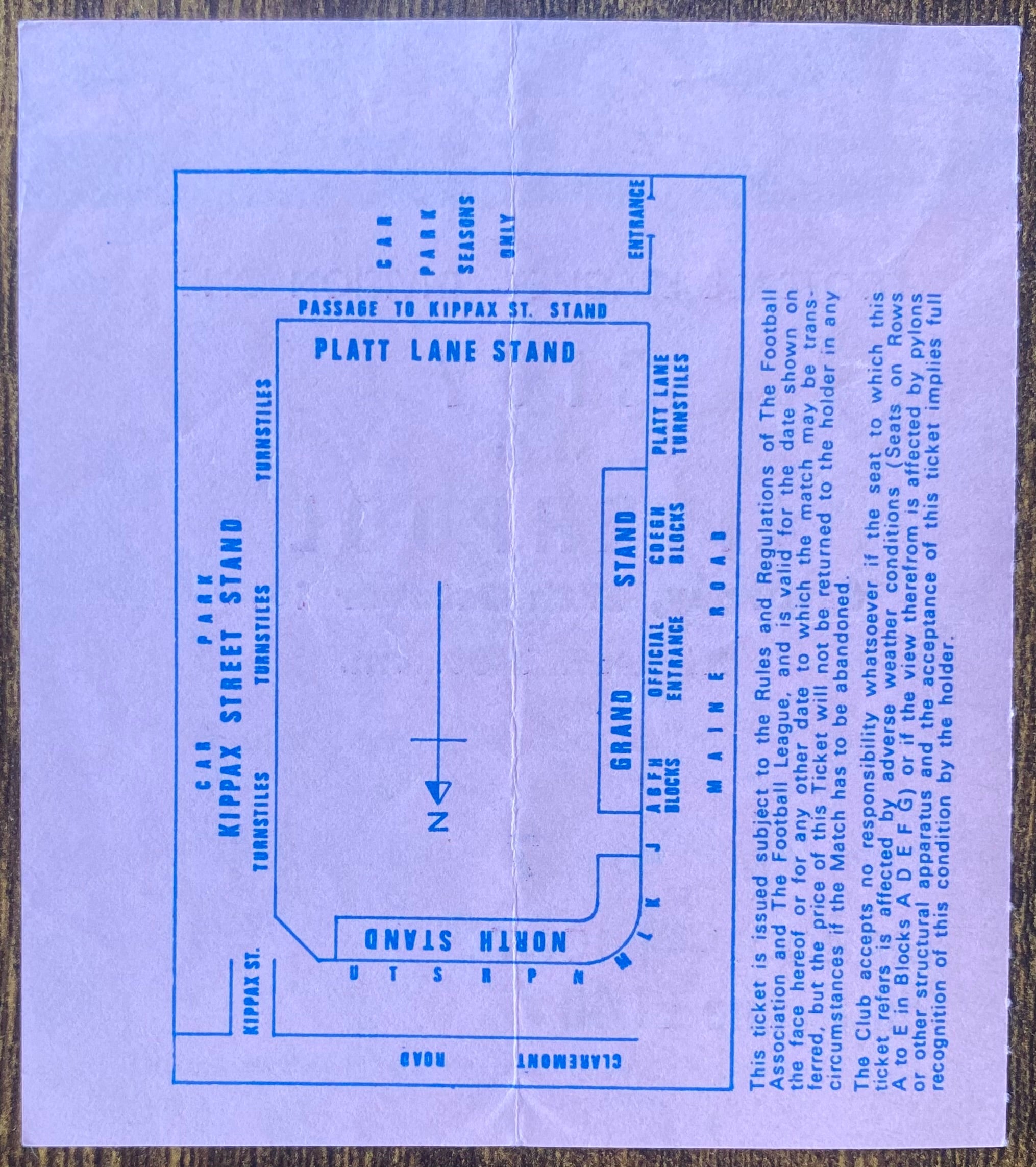 1979/80 ORIGINAL DIVISION 1 TICKET MANCHESTER CITY V LIVERPOOL
