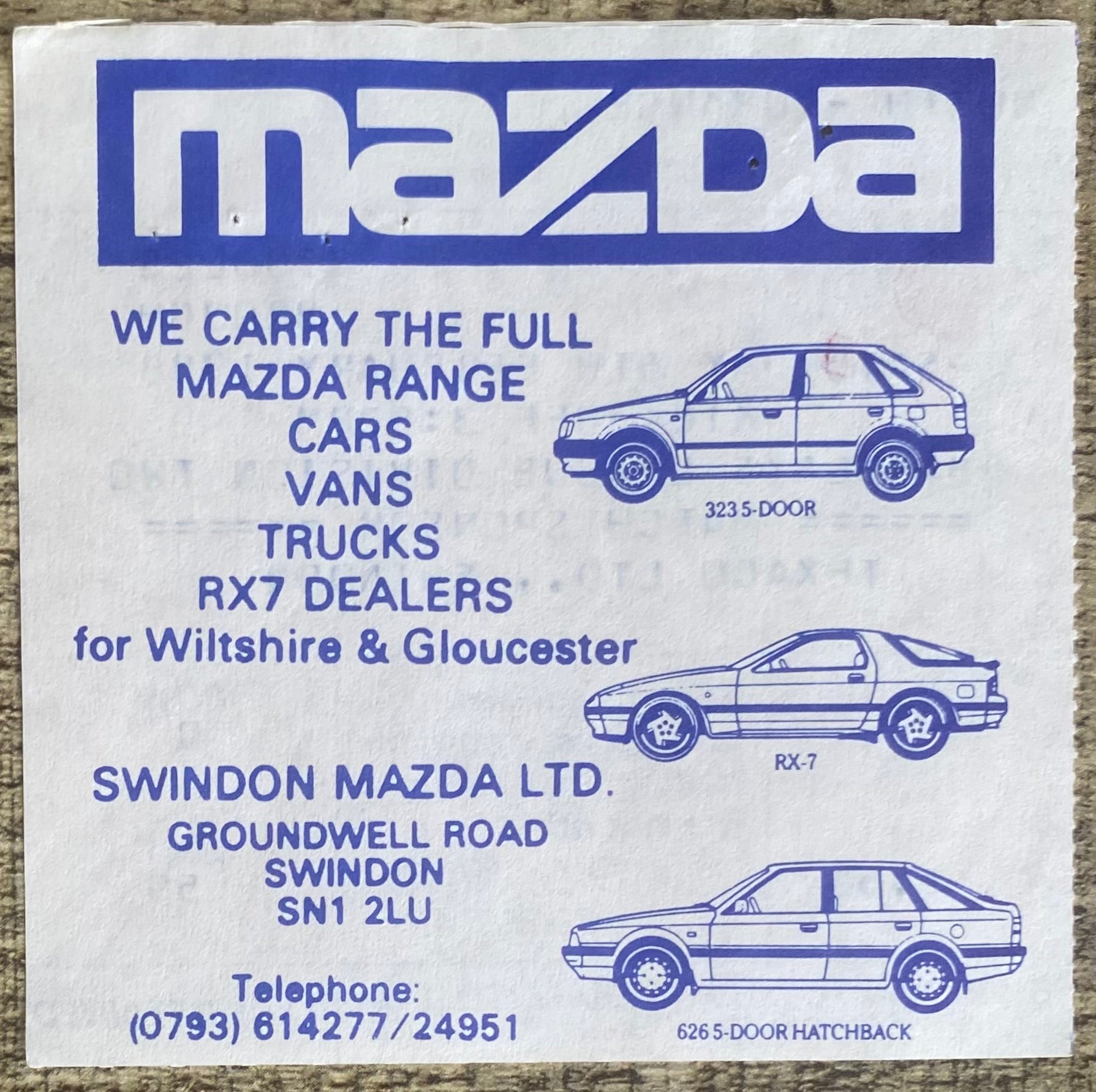 1987/88 ORIGINAL DIVISION 2 TICKET SWINDON TOWN V MIDDLESBROUGH