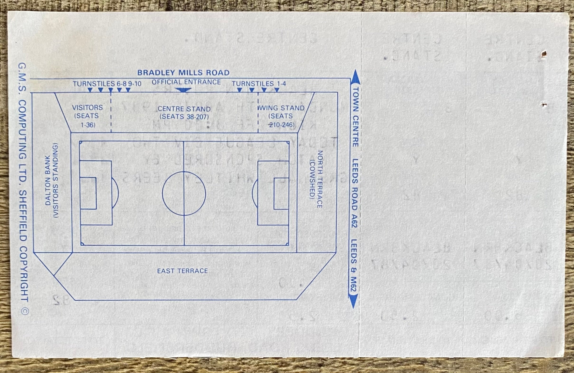 1986/87 ORIGINAL DIVISION TWO UNUSED TICKET HUDDERSFIELD TOWN V BLACKBURN ROVERS