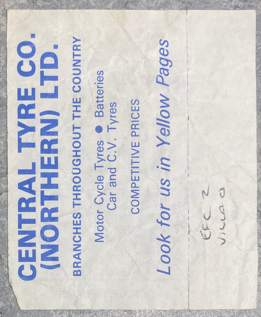 1983/84 ORIGINAL MILK CUP SEMI FINAL 1ST LEG TICKET EVERTON V ASTON VILLA