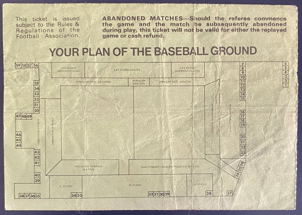 1979/80 ORIGINAL DIVISION 1 TICKET DERBY COUNTY V SOUTHAMPTON