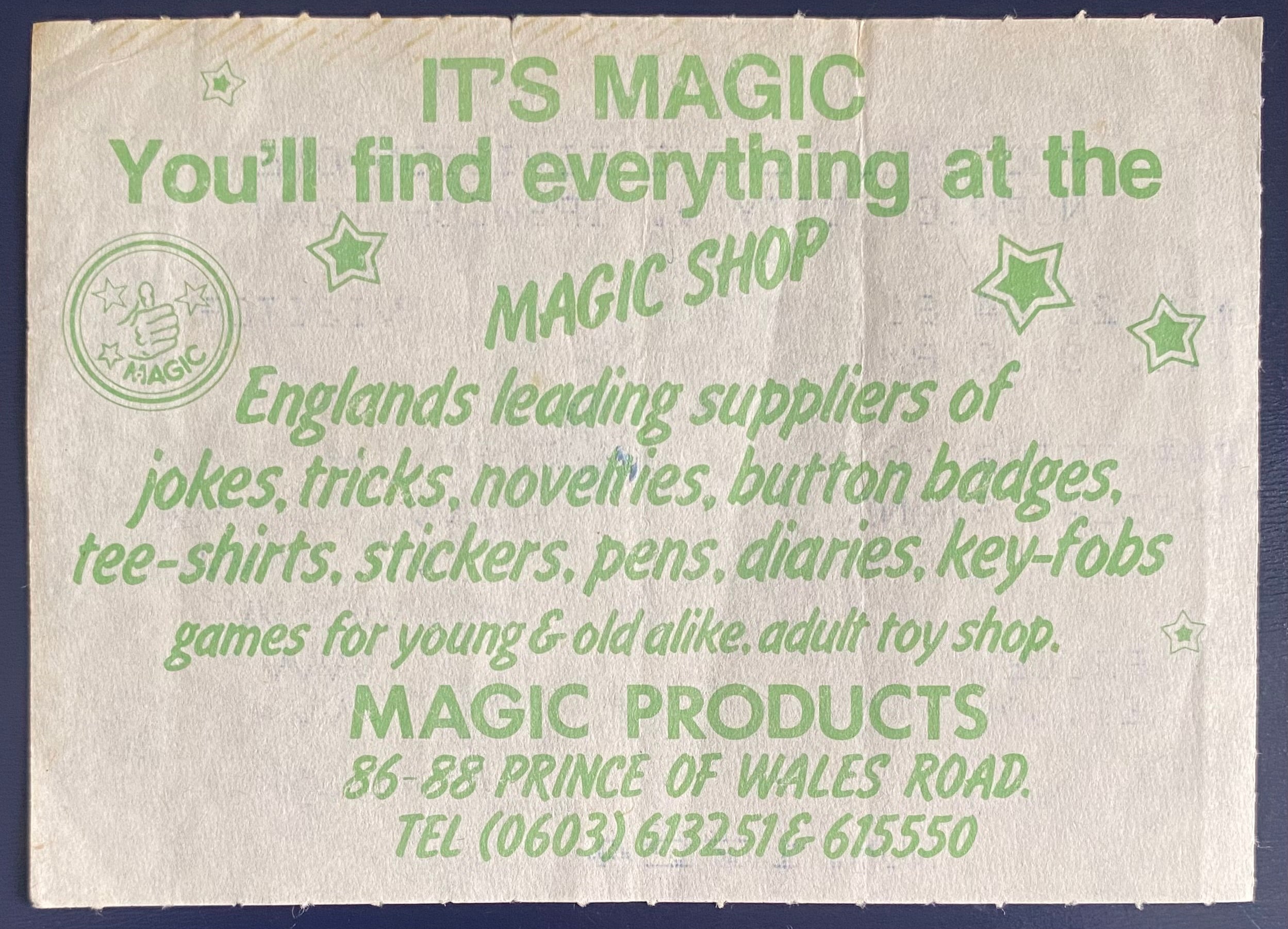 1980/81 ORIGINAL DIVISION 1 TICKET NORWICH CITY V IPSWICH TOWN