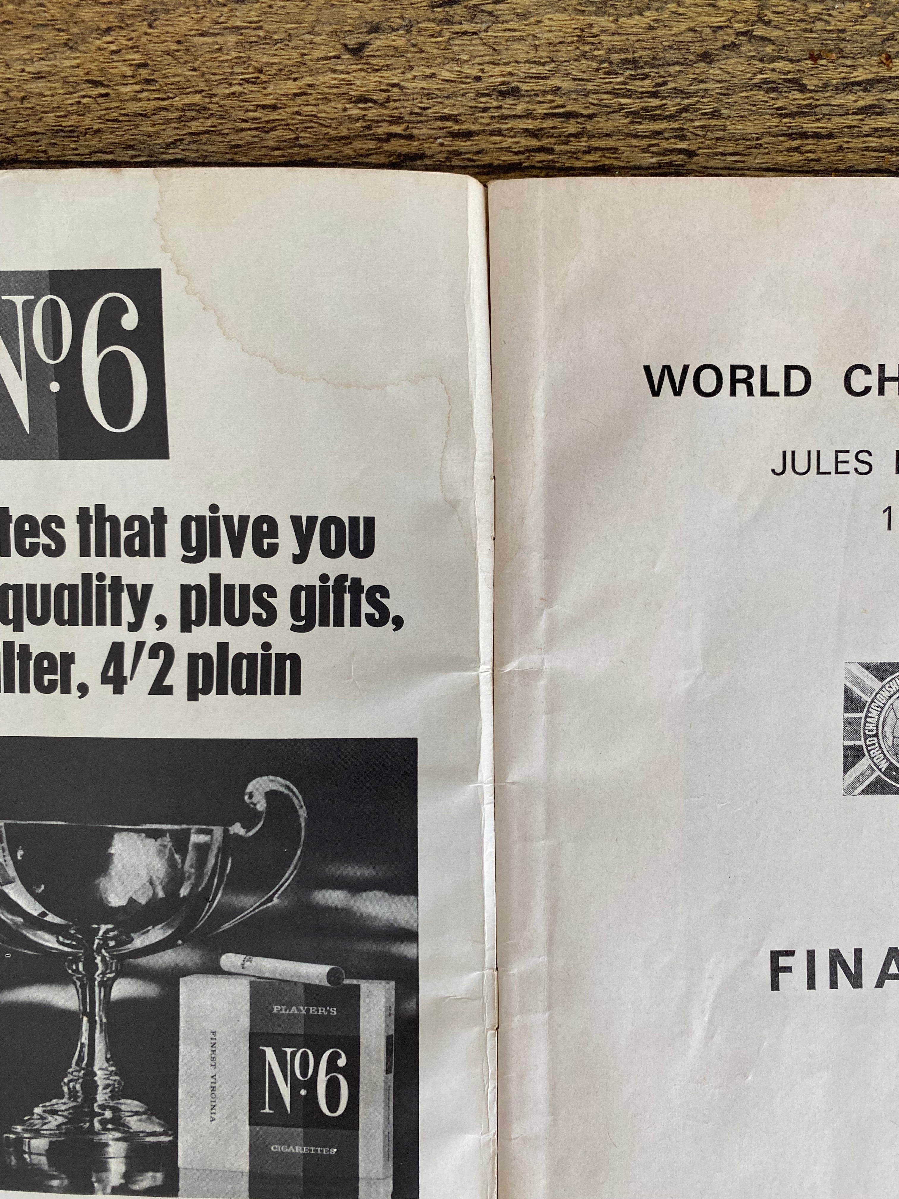1966 WORLD CUP ORIGINAL OFFICIAL FINAL PROGRAMME ENGLAND V WEST GERMANY