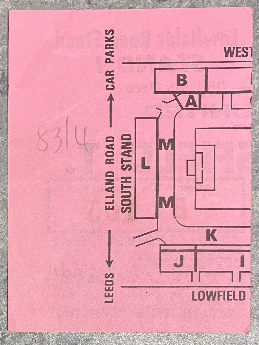 1983/84 ORIGINAL DIVISION TWO TICKET LEEDS UNITED V HUDDERSFIELD TOWN