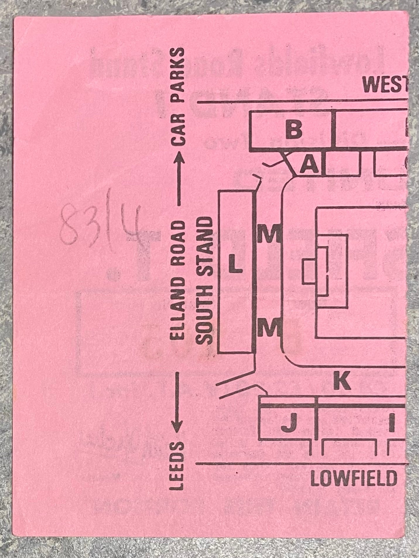 1983/84 ORIGINAL DIVISION TWO TICKET LEEDS UNITED V HUDDERSFIELD TOWN