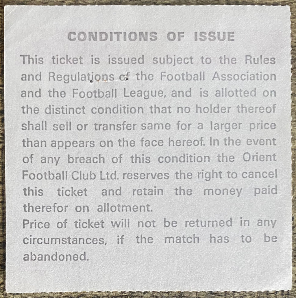1978/79 ORIGINAL DIVISION 2 TICKET ORIENT V STOKE CITY