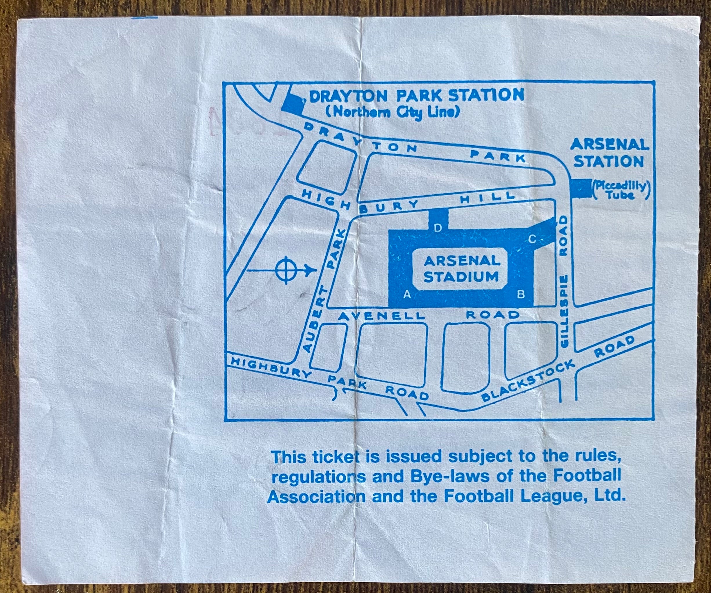 1990/91 ORIGINAL FA CUP 4TH ROUND TICKET ARSENAL V LEEDS UNITED