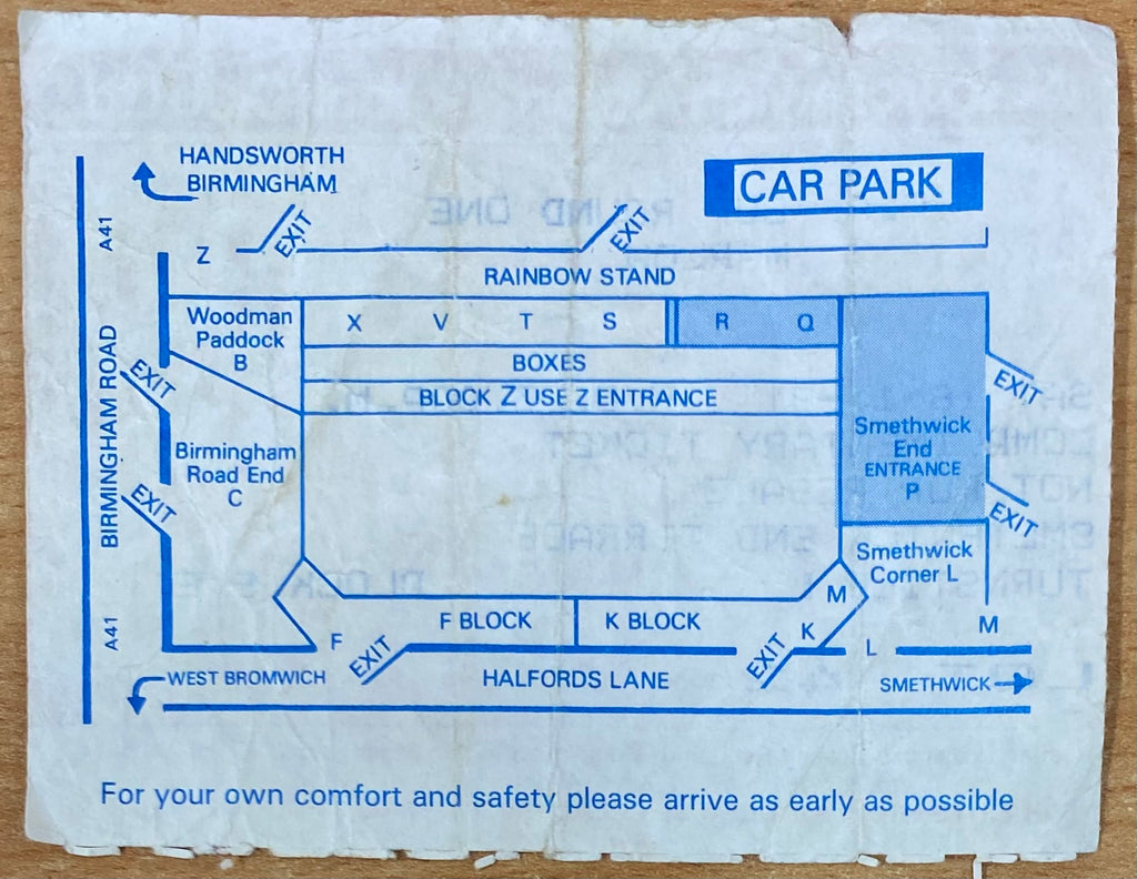 1991/92 ORIGINAL FA CUP 1ST ROUND TICKET WEST BROMWICH ALBION V MARLOW