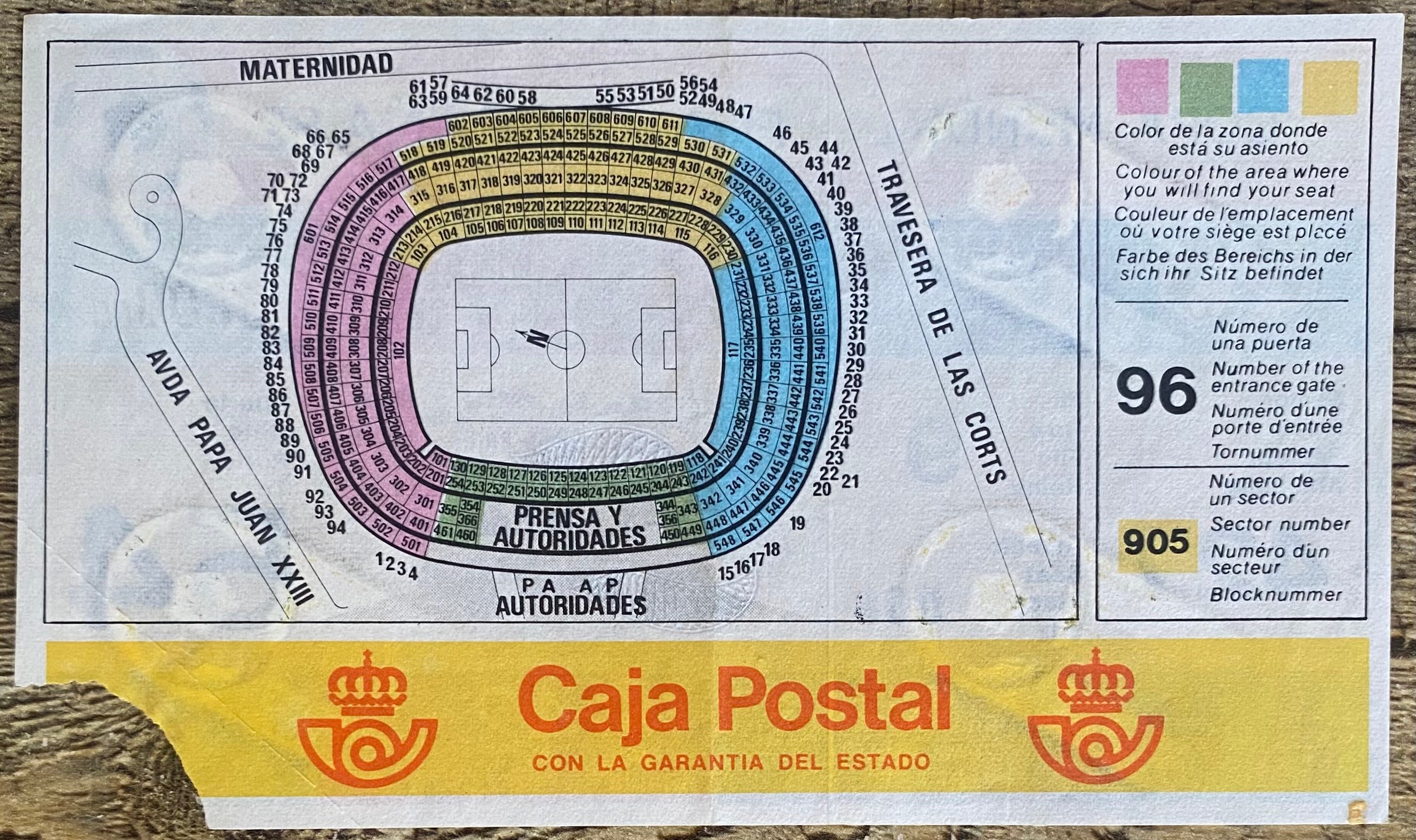1982 ORIGINAL WORLD CUP 2ND PHASE TICKET SOVIET UNION V BELGIUM @ BARCELONA
