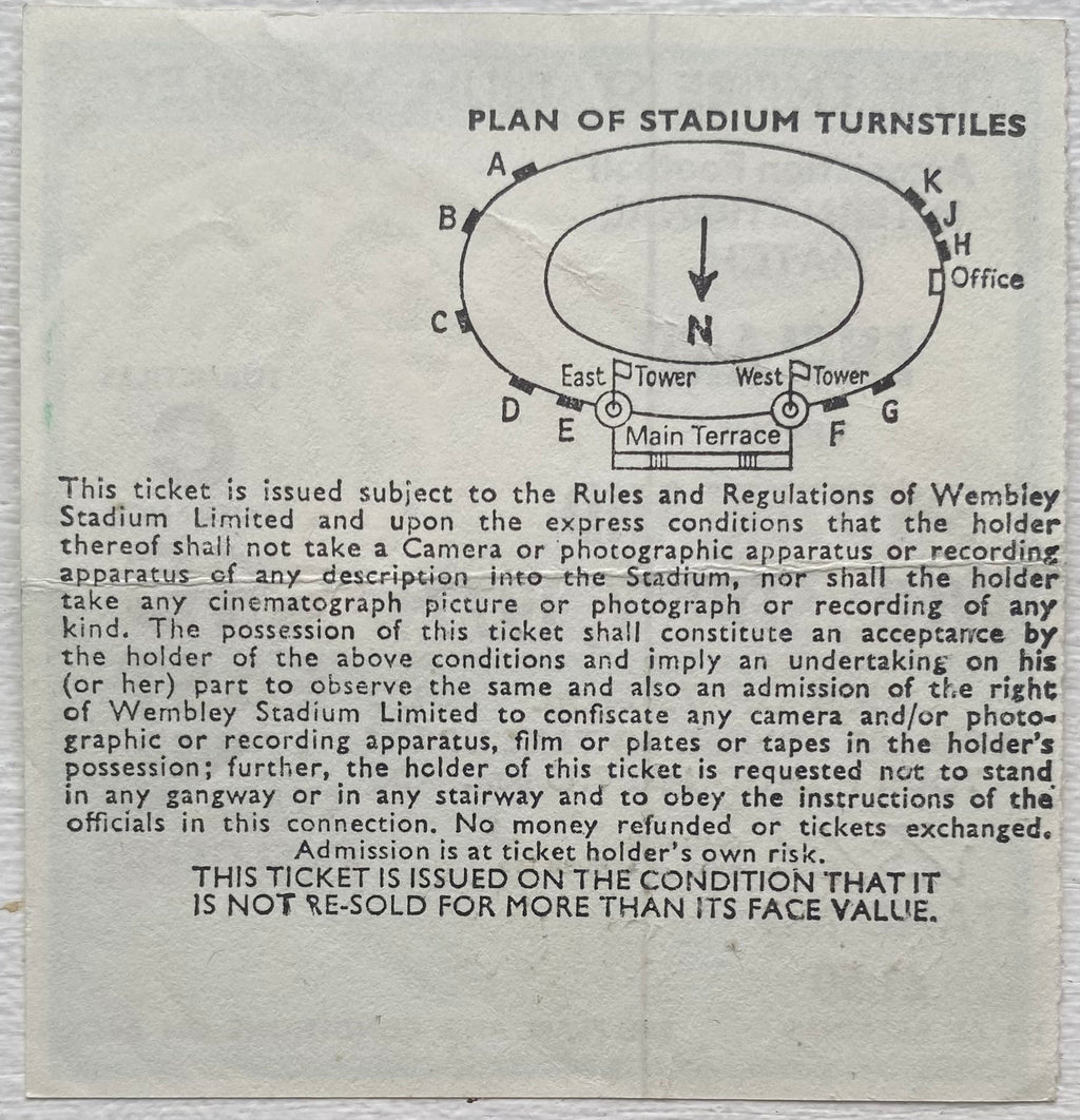 1977 ORIGINAL INTERNATIONAL TICKET ENGLAND V SWITZERLAND
