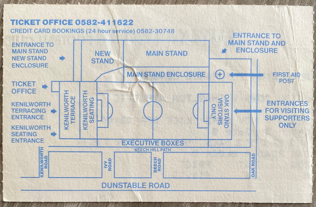 1993/94 ORIGINAL DIVISION 1 TICKET LUTON TOWN V CHARLTON ATHLETIC