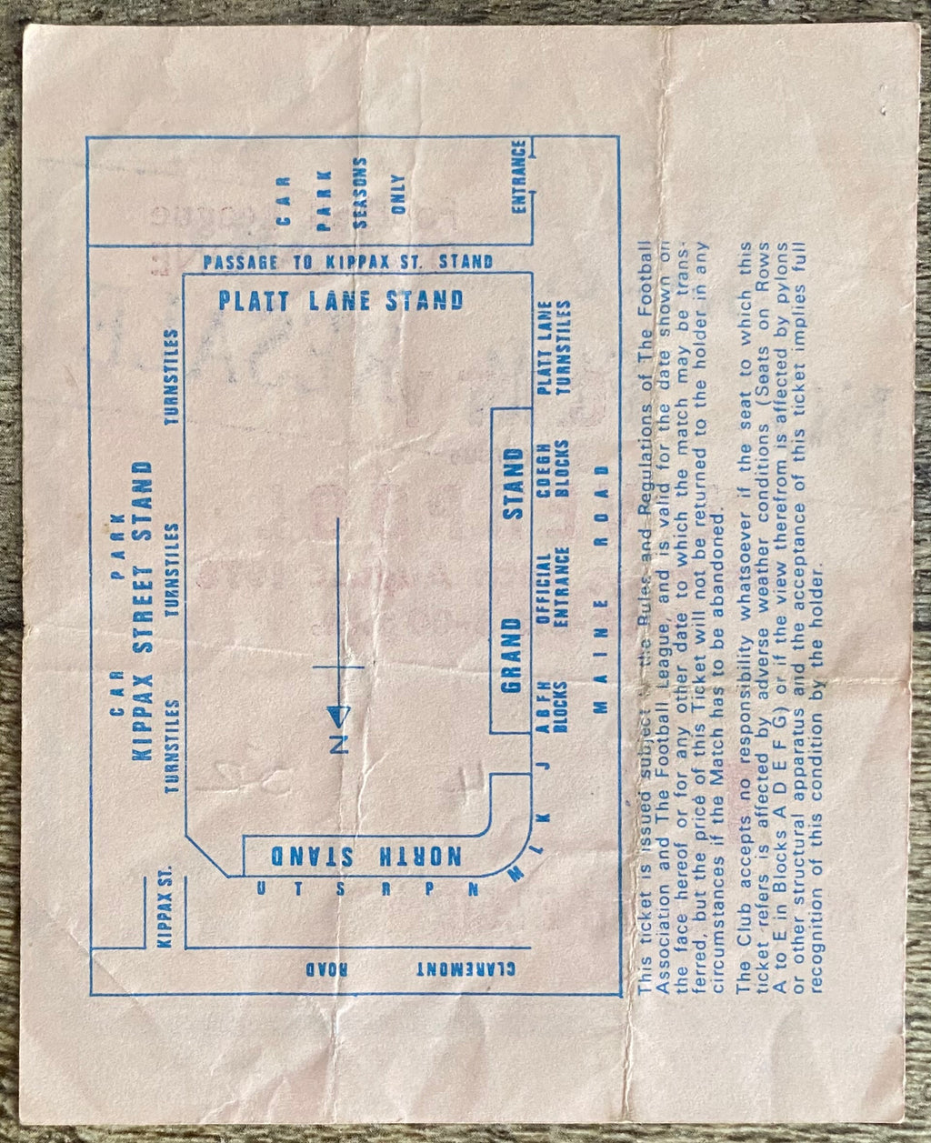 1978/79 ORIGINAL DIVISION ONE TICKET MANCHESTER CITY V LIVERPOOL