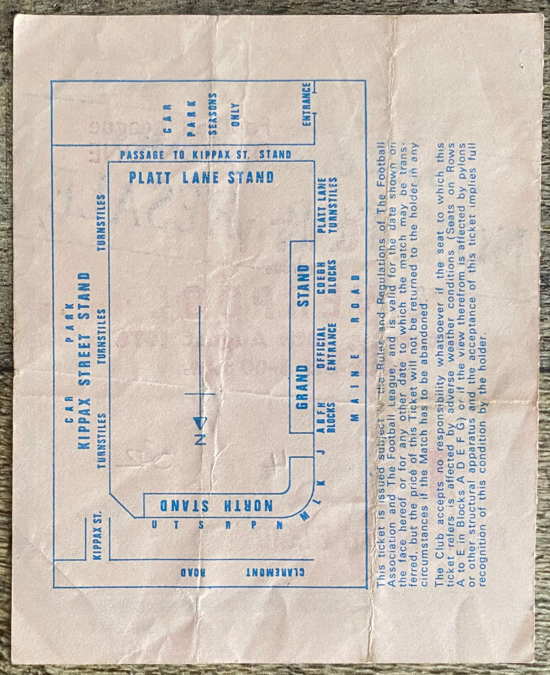 1978/79 ORIGINAL DIVISION ONE TICKET MANCHESTER CITY V LIVERPOOL