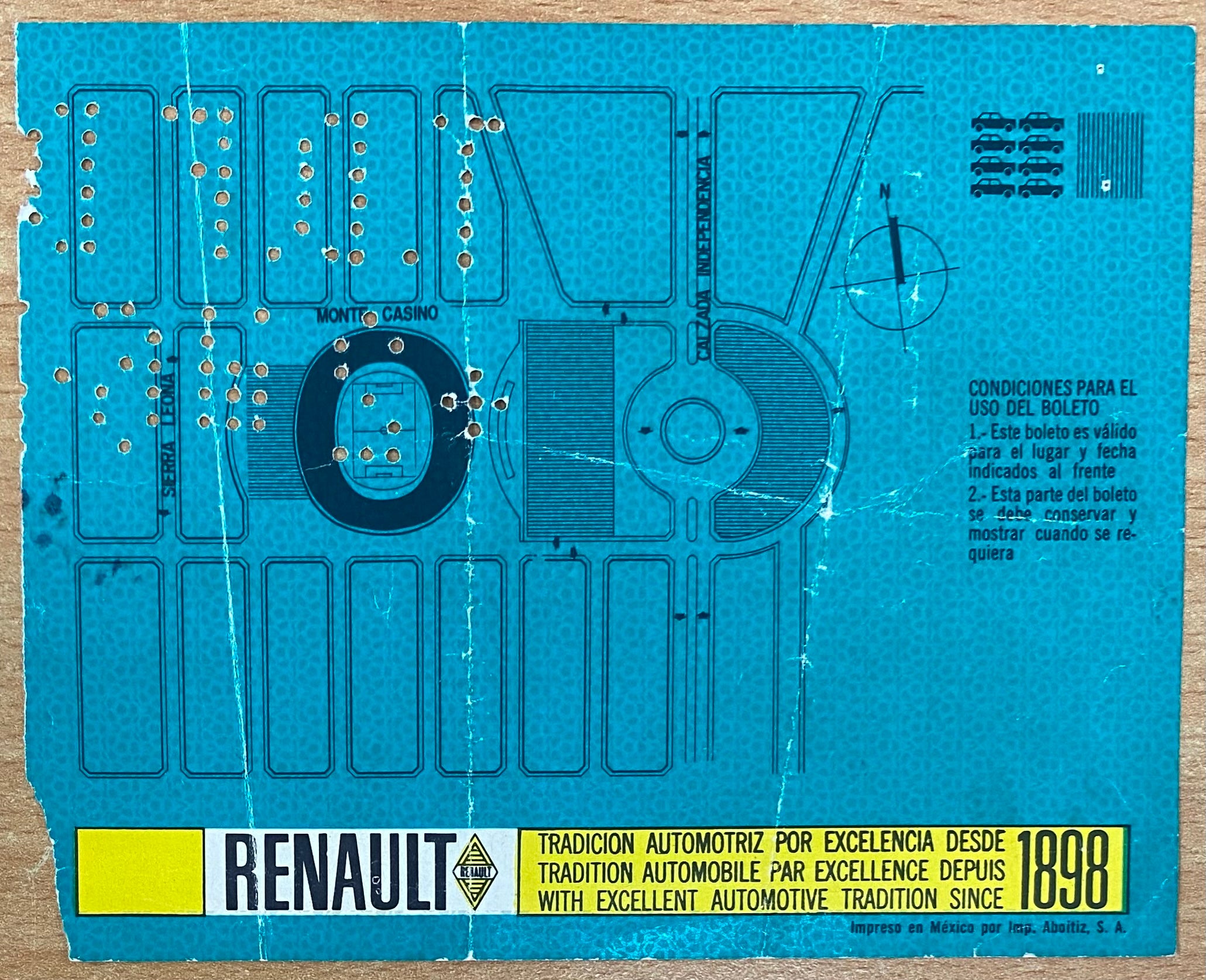 1970 ORIGINAL WORLD CUP QUARTER FINAL TICKET BRAZIL V PERU @ GUADALAJARA