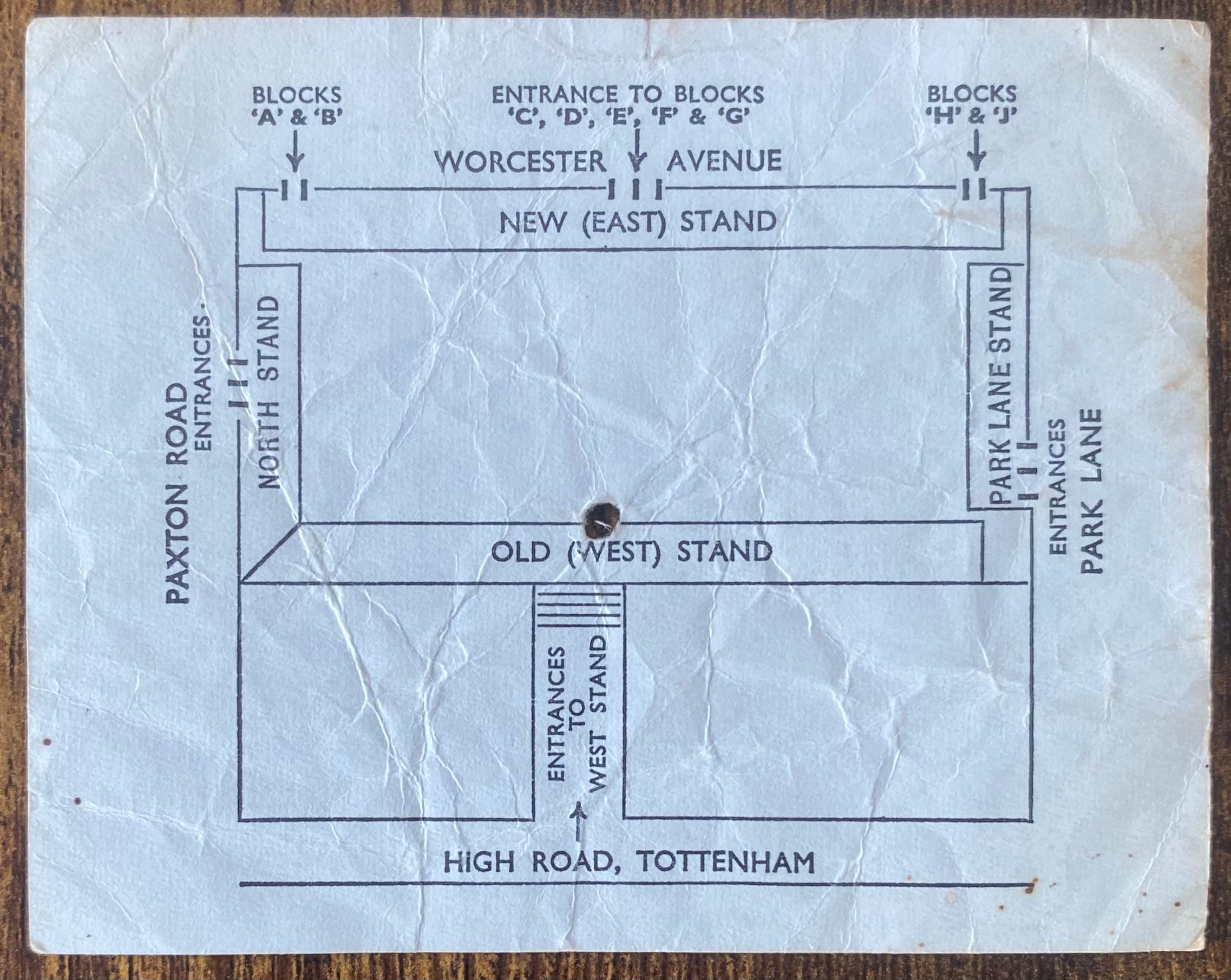 1970/71 ORIGINAL DIVISION ONE TICKET TOTTENHAM HOTSPUR V COVENTRY CITY
