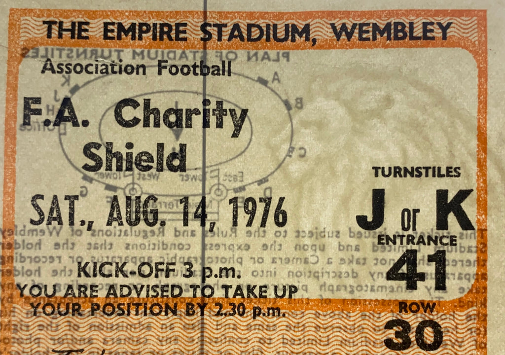 1976 ORIGINAL CHARITY SHIELD TICKET LIVERPOOL V SOUTHAMPTON