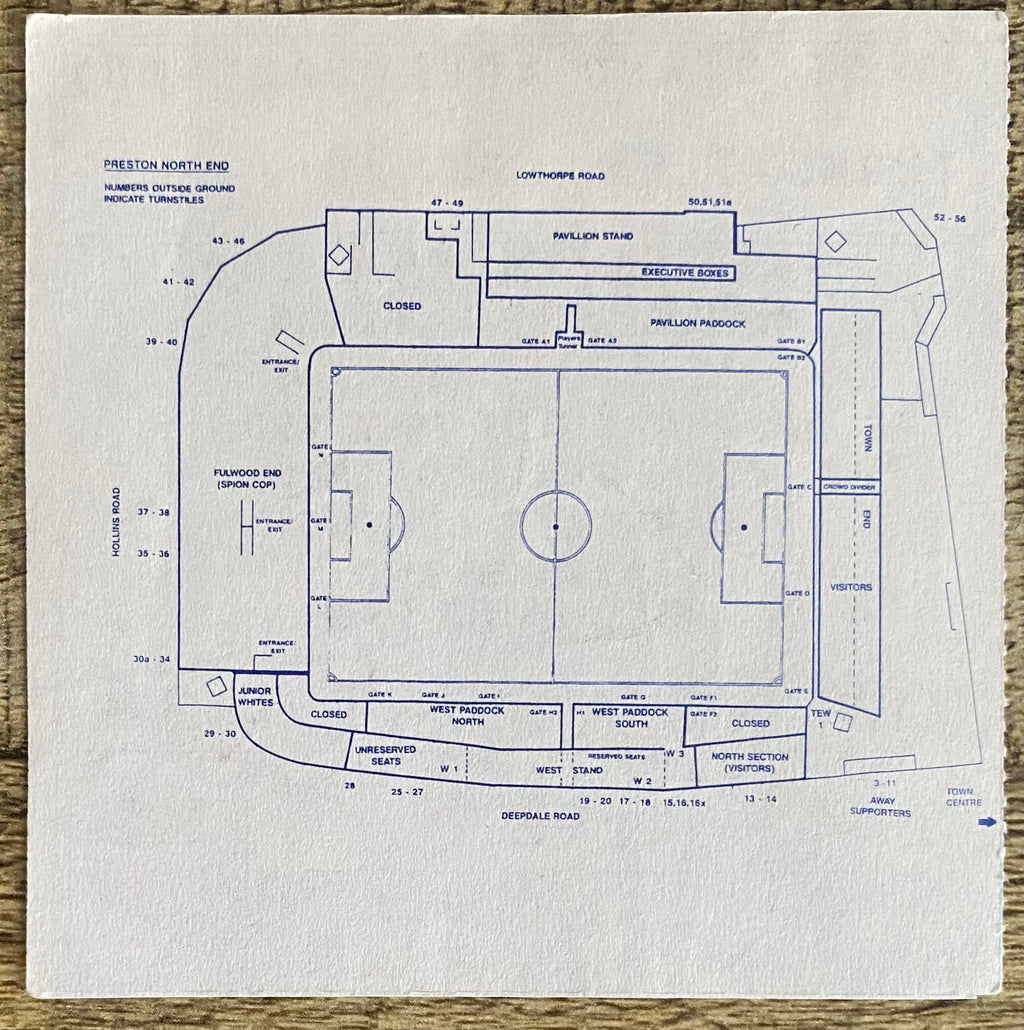 1992/93 ORIGINAL DIVISION 2 TICKET PRESTON NORTH END V MANSFIELD TOWN