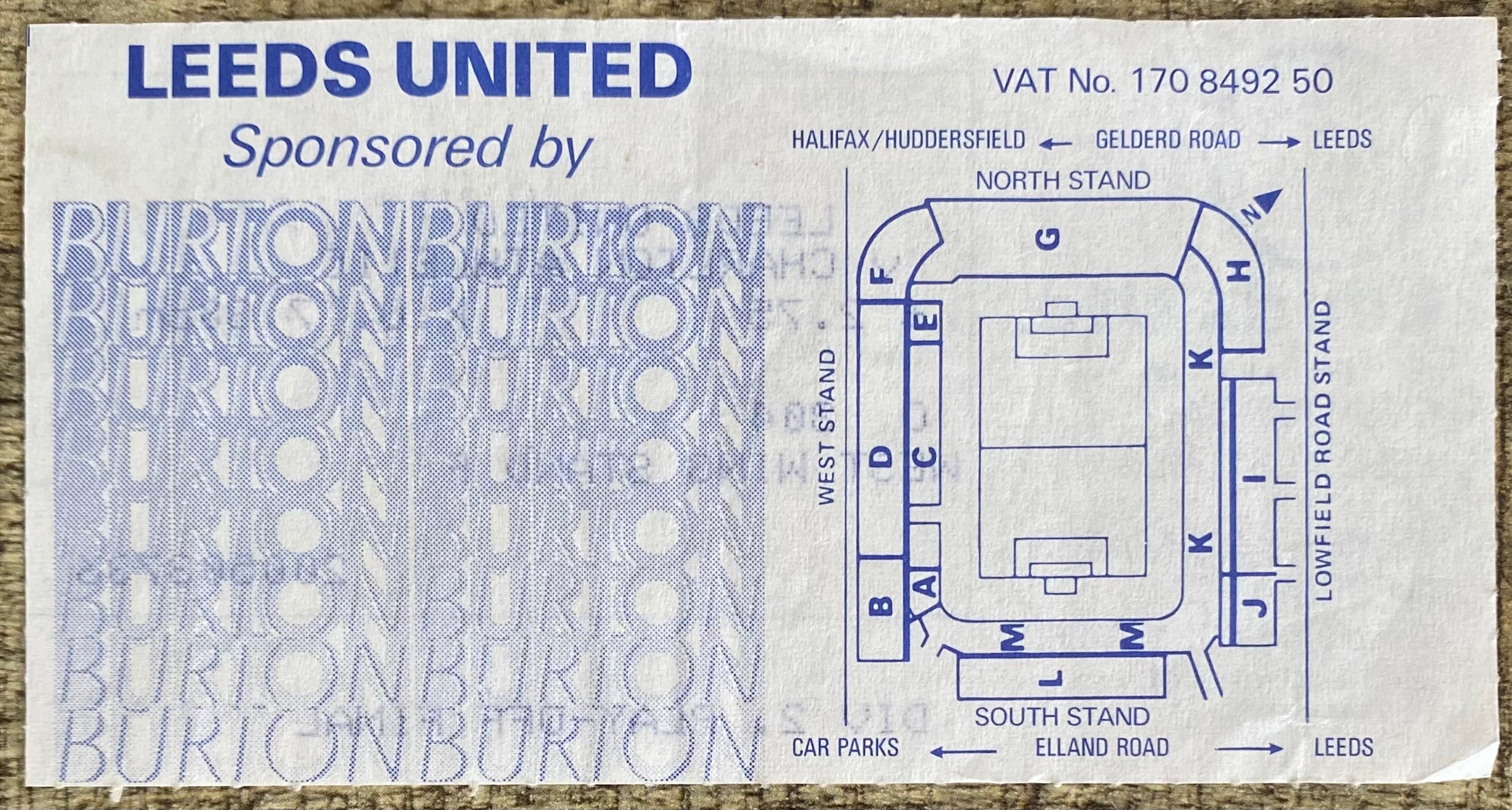 1986/87 ORIGINAL DIVISION 1 PLAY OFF FINAL 2ND LEG TICKET LEEDS UNITED V CHARLTON ATHLETIC
