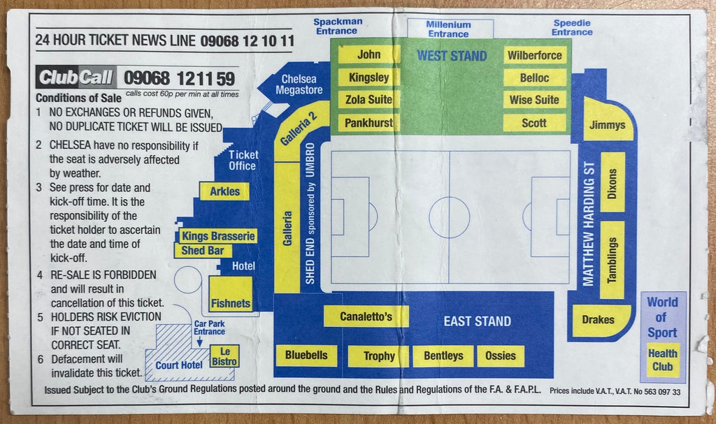 2002/03 ORIGINAL WORTHINGTON  CUP 4TH ROUND TICKET CHELSEA V EVERTON