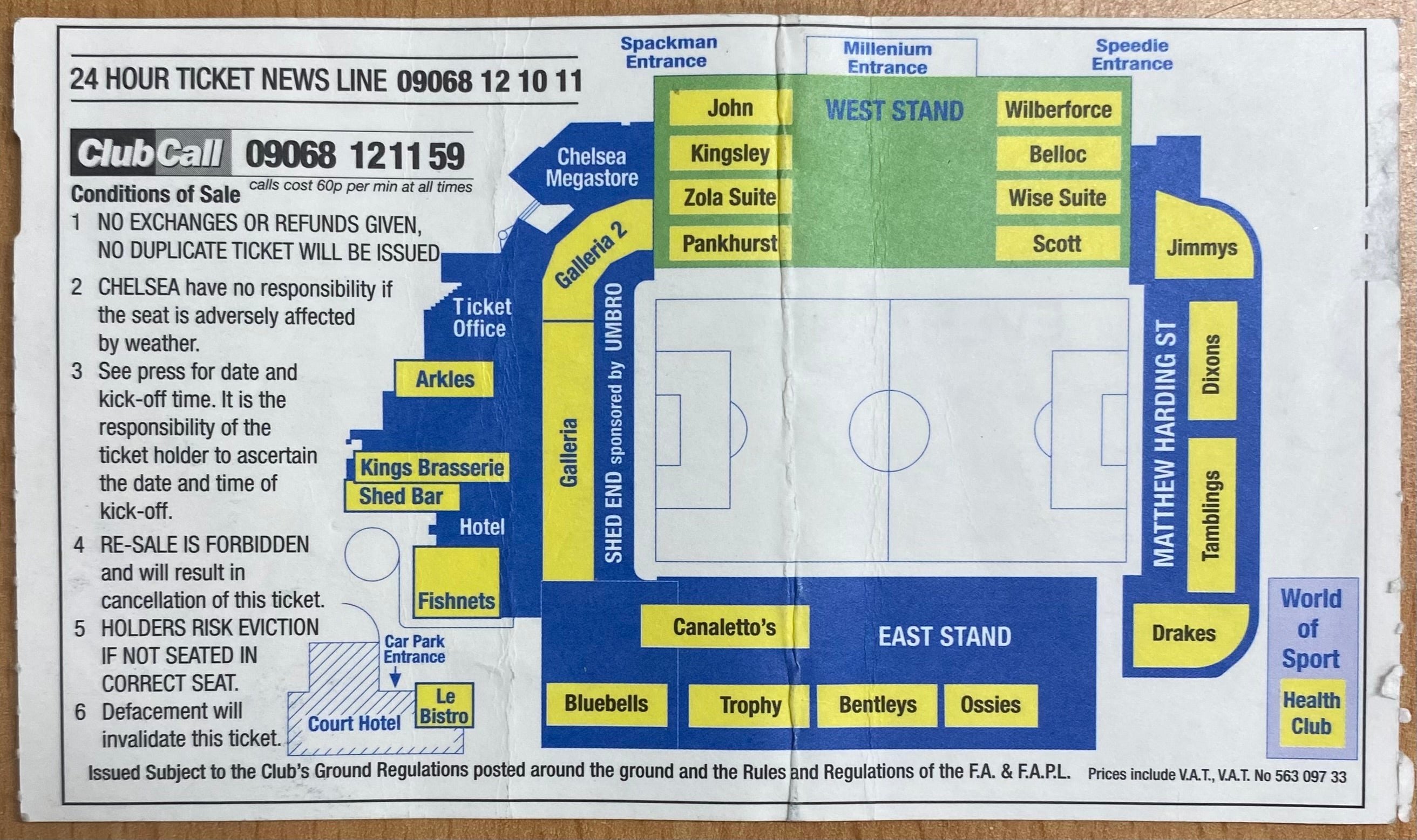 2002/03 ORIGINAL WORTHINGTON  CUP 4TH ROUND TICKET CHELSEA V EVERTON