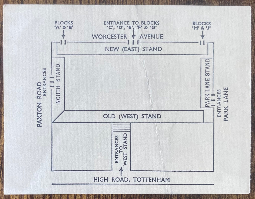 1972/73 ORIGINAL DIVISION ONE TICKET TOTTENHAM HOTSPUR V WEST HAM UNITED
