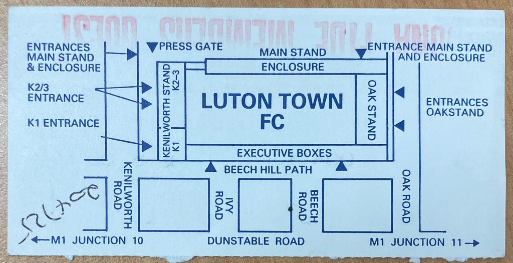 1990/91 ORIGINAL DIVISION ONE TICKET LUTON TOWN V TOTTENHAM HOTSPUR
