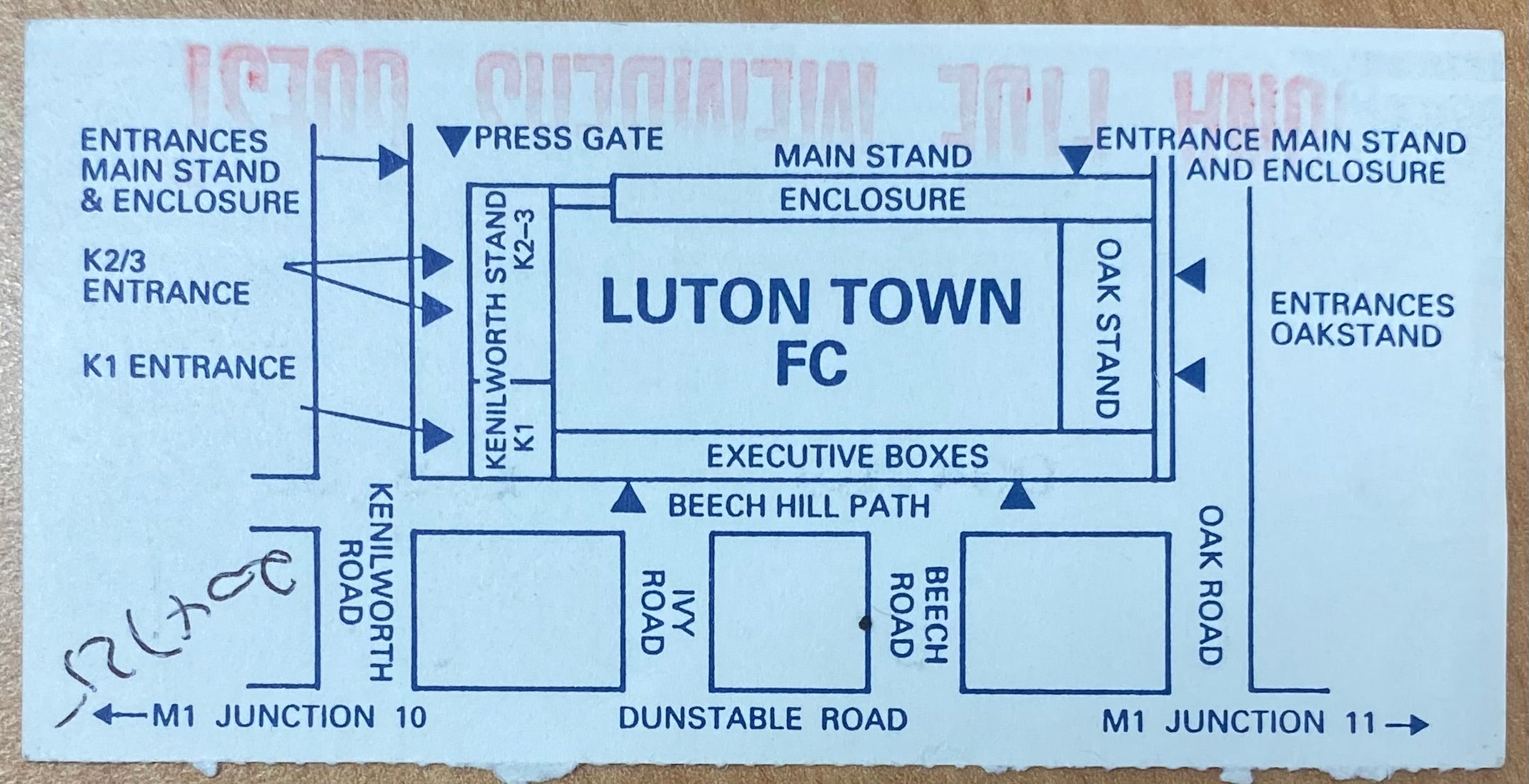 1990/91 ORIGINAL DIVISION ONE TICKET LUTON TOWN V TOTTENHAM HOTSPUR