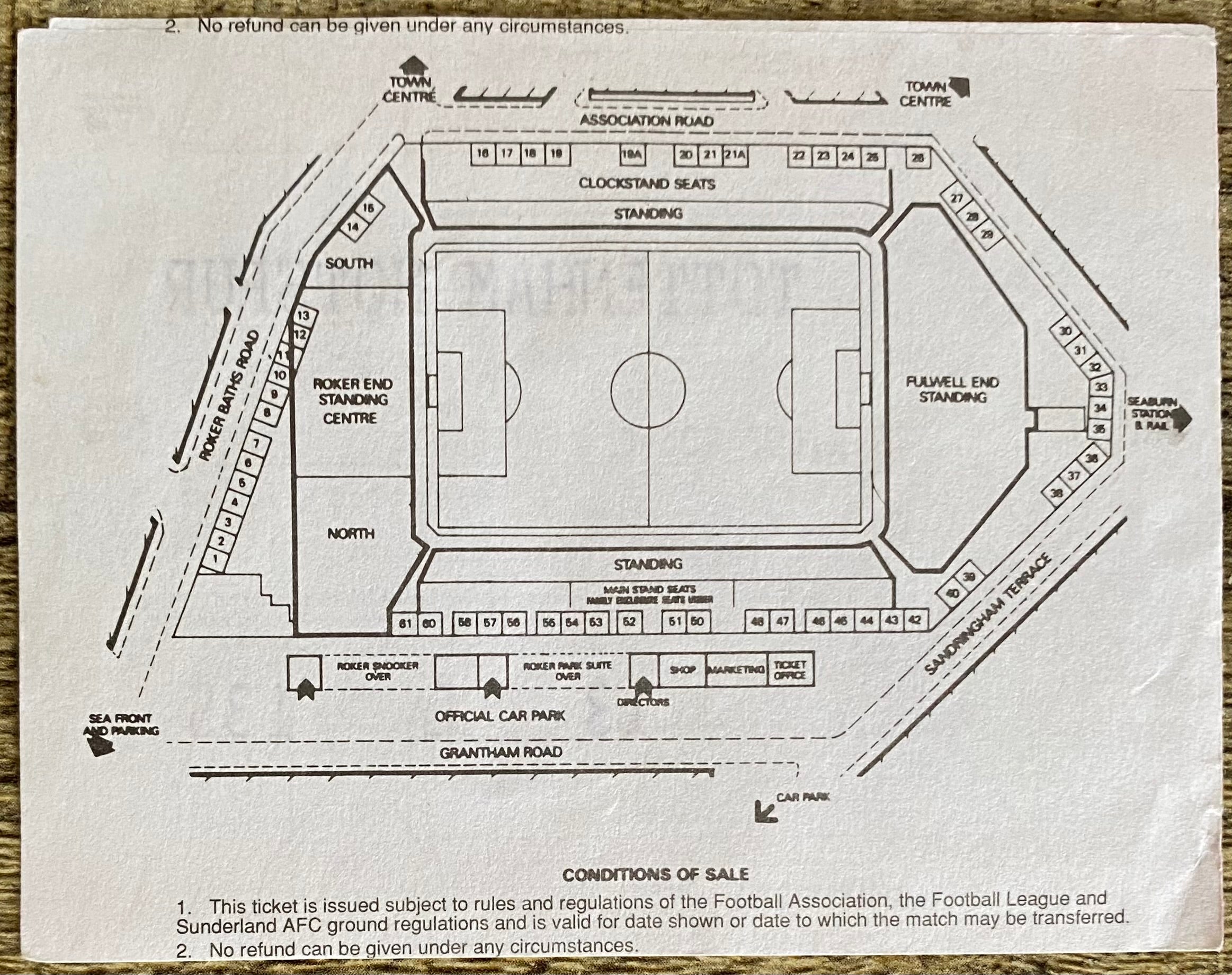 1994/95 ORIGINAL FA CUP 4TH ROUND TICKET SUNDERLAND v TOTTENHAM HOTSPUR