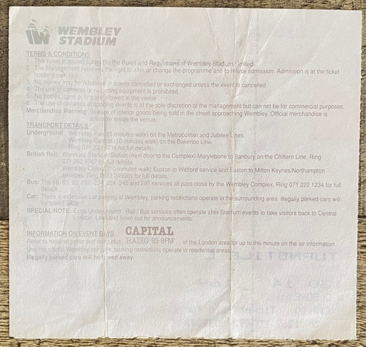 1992 ORIGINAL INTERNATIONAL TICKET ENGLAND V BRAZIL