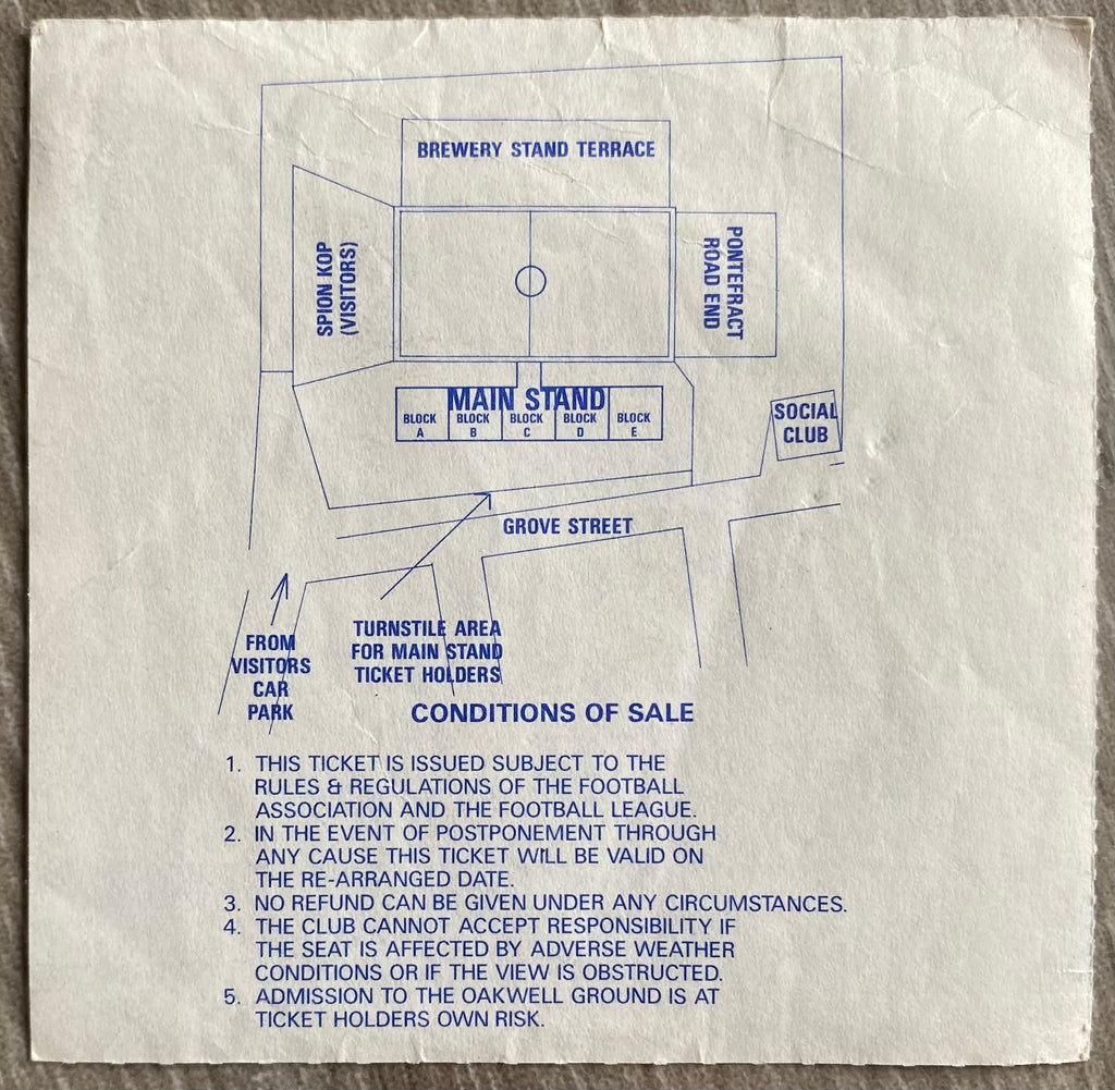 1990/91 ORIGINAL DIVISION 2 TICKET BARNSLEY V CHARLTON ATHLETIC