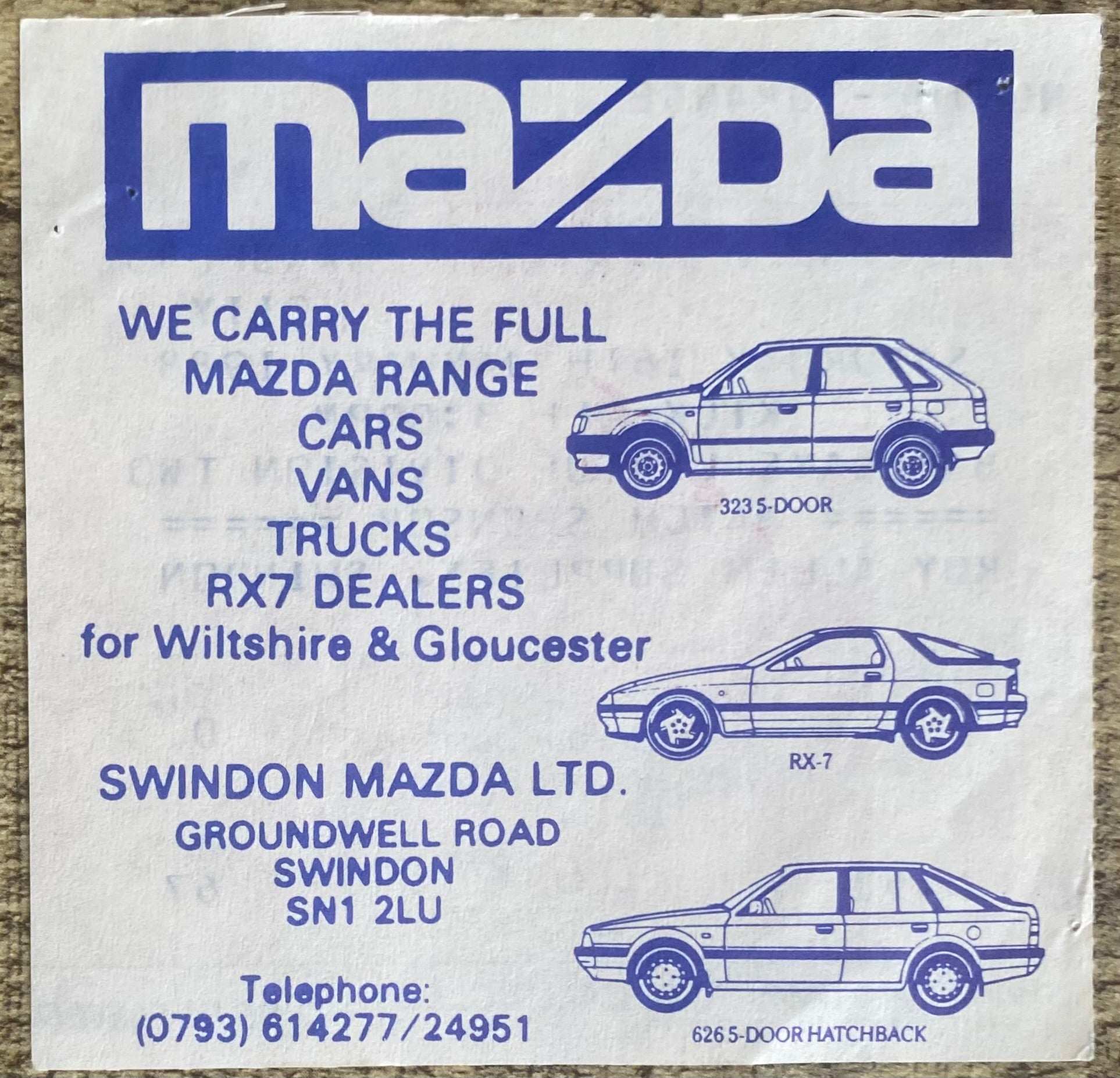 1987/88 ORIGINAL DIVISION 2 TICKET SWINDON TOWN V BRADFORD CITY