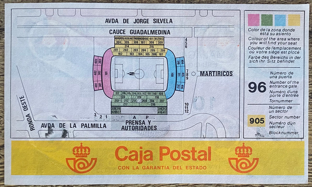 1982 ORIGINAL WORLD CUP 1ST ROUND UNUSED TICKET SCOTLAND V NEW ZEALAND @ MALAGA