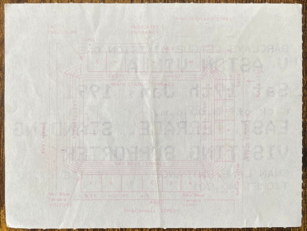 1990/91 ORIGINAL DIVISION 1 TICKET COVENTRY CITY V ASTON VILLA