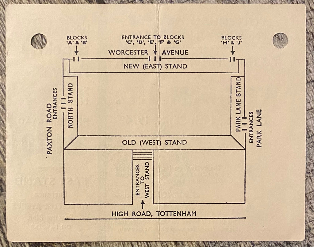1974/75 ORIGINAL DIVISION ONE TICKET TOTTENHAM HOTSPUR V WEST HAM UNITED