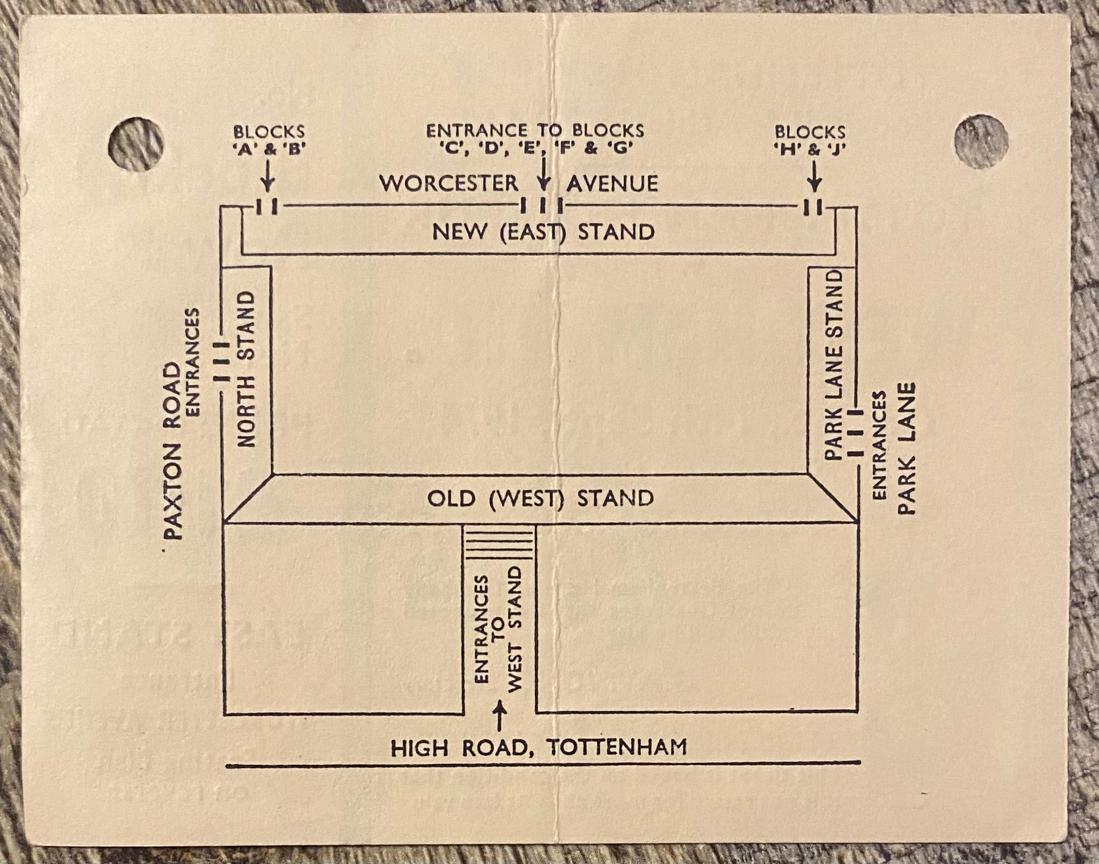 1974/75 ORIGINAL DIVISION ONE TICKET TOTTENHAM HOTSPUR V WEST HAM UNITED