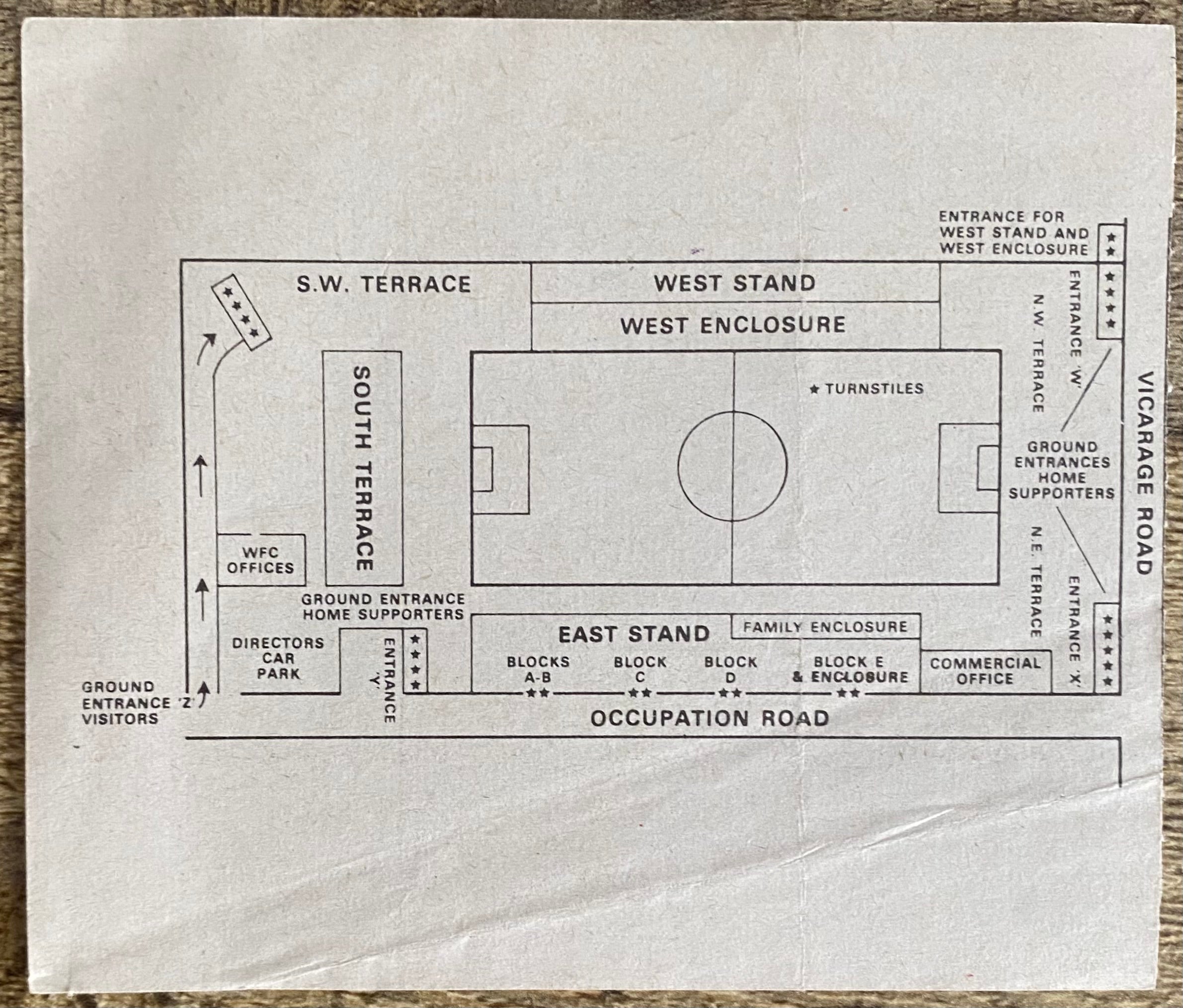 1980/81 ORIGINAL DIVISION TWO TICKET WATFORD V WEST HAM UNITED