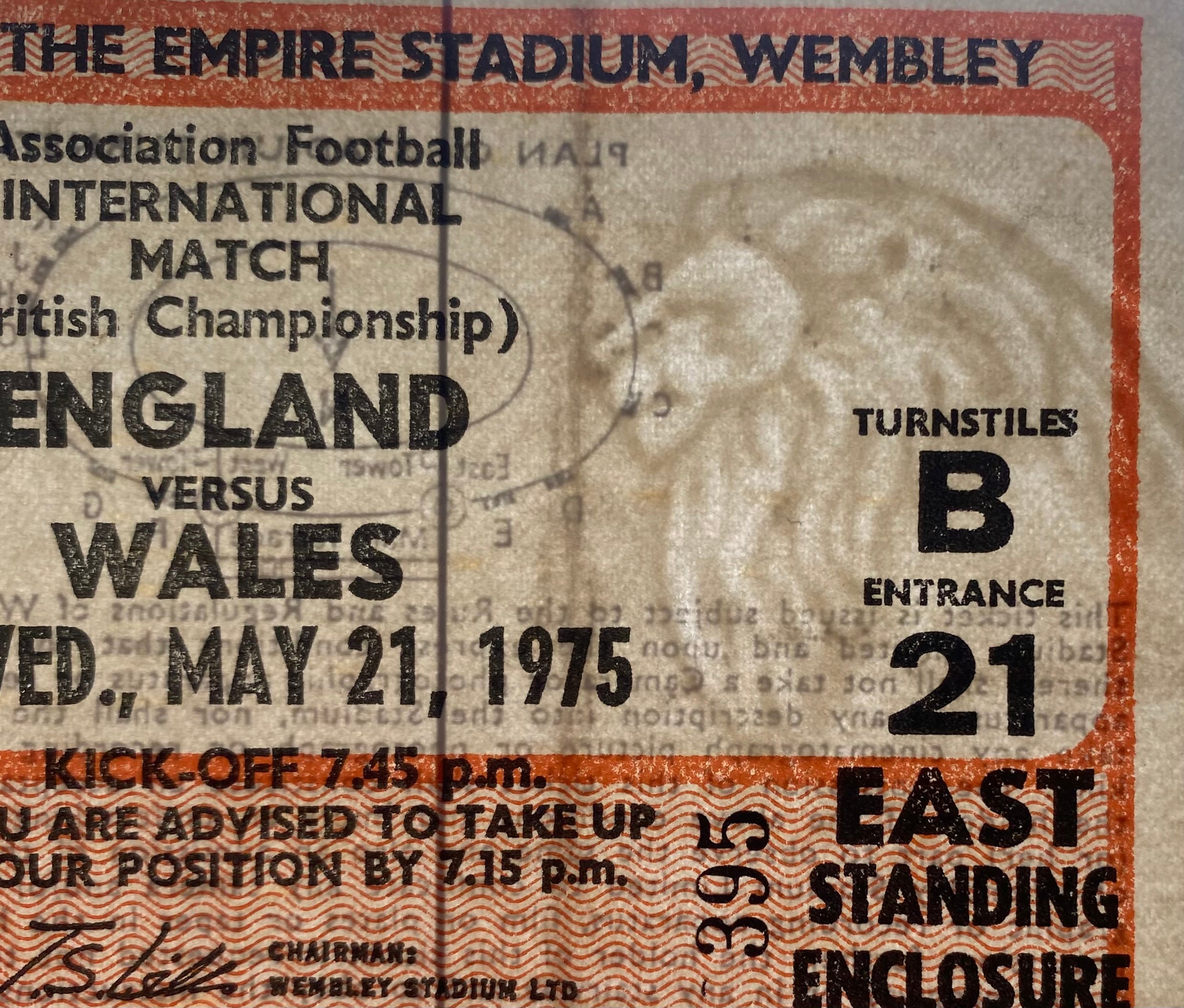 1975 ORIGINAL BRITISH HOME INTERNATIONAL CHAMPIONSHIPS TICKET ENGLAND V WALES